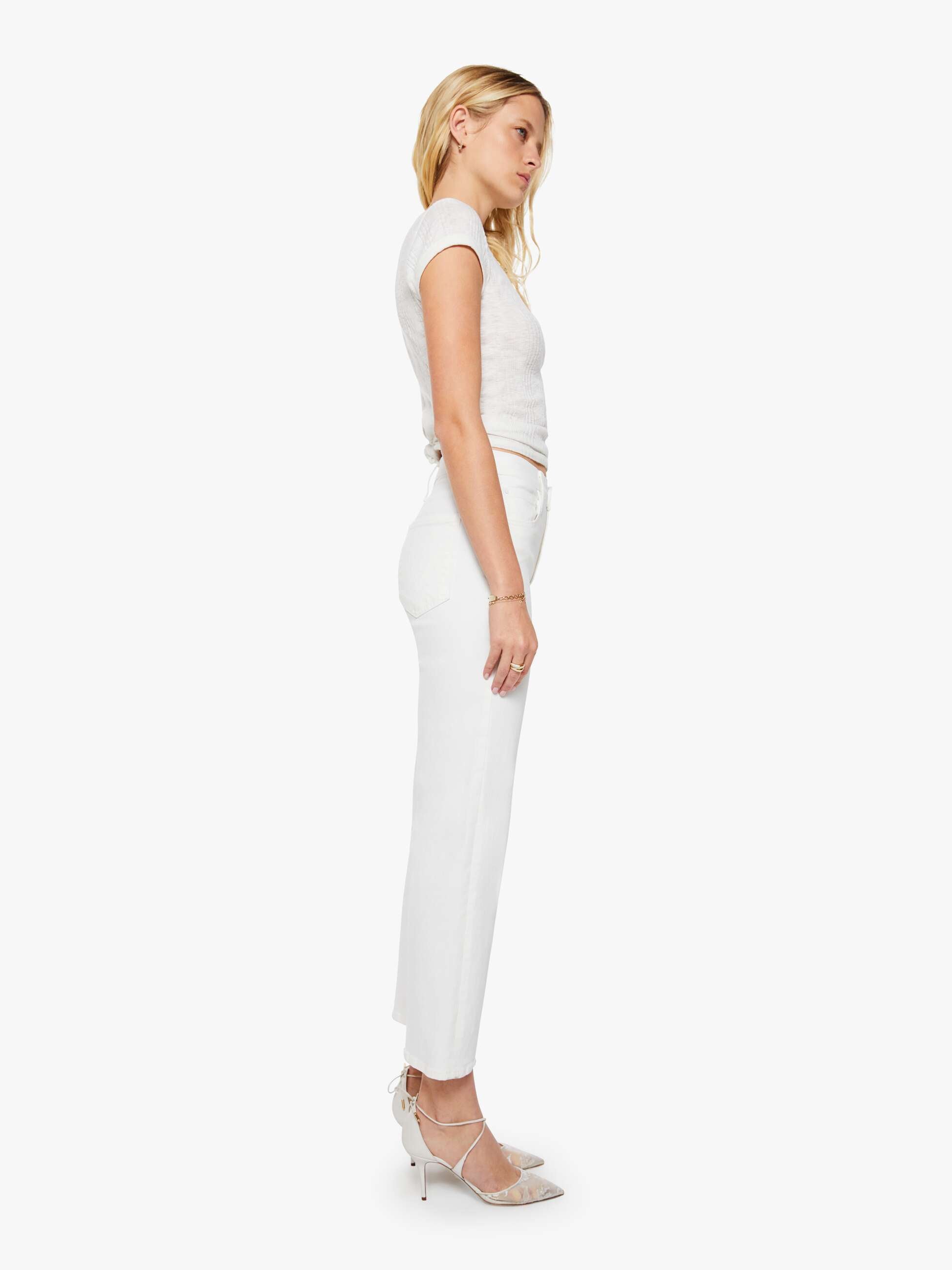 Mother The Rambler Zip Ankle Jeans Fairest Of Them All Weiß