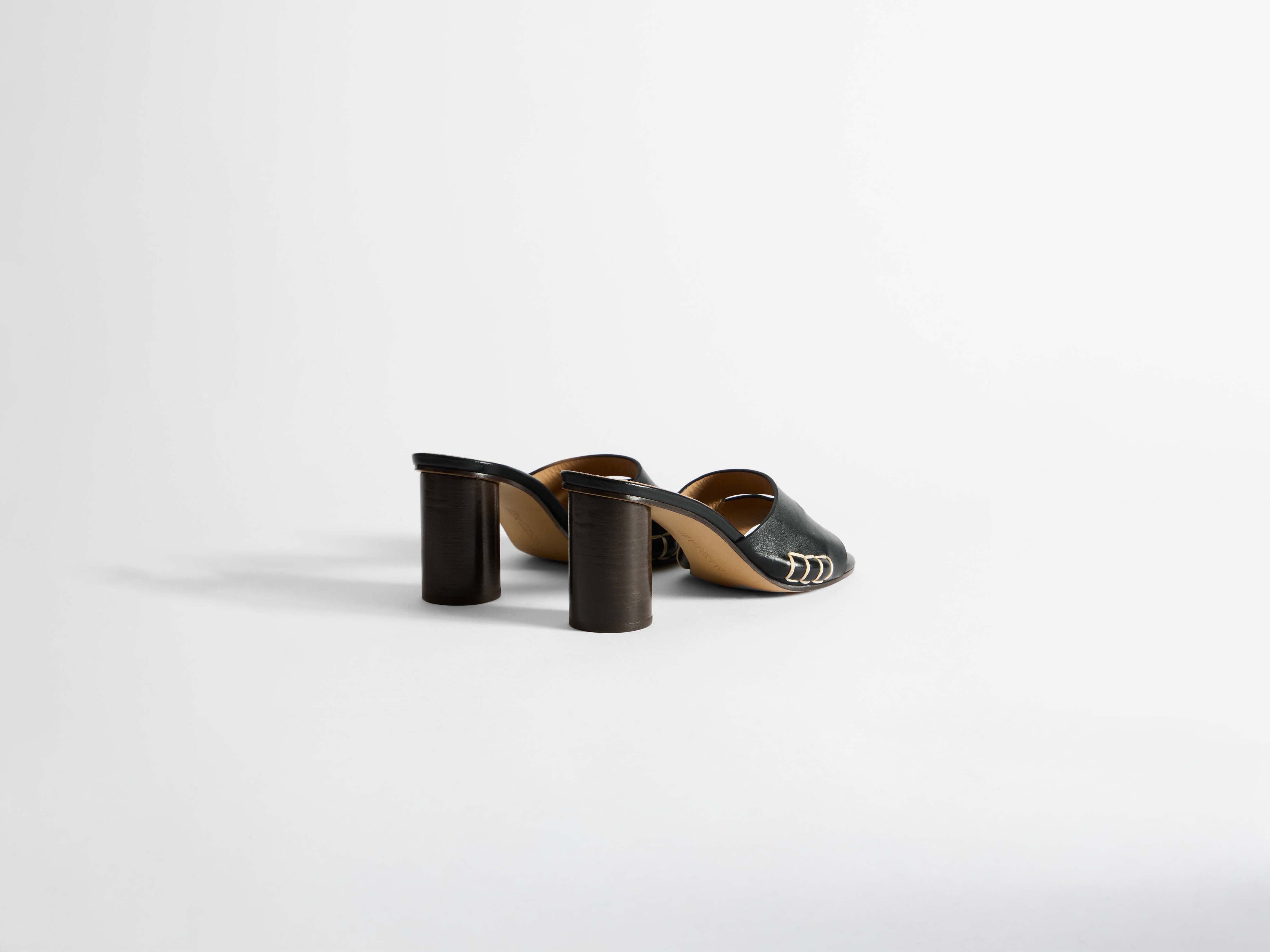 J.W.Anderson Loafer Mule Sandalen Damen Schwarz Leder Absatz