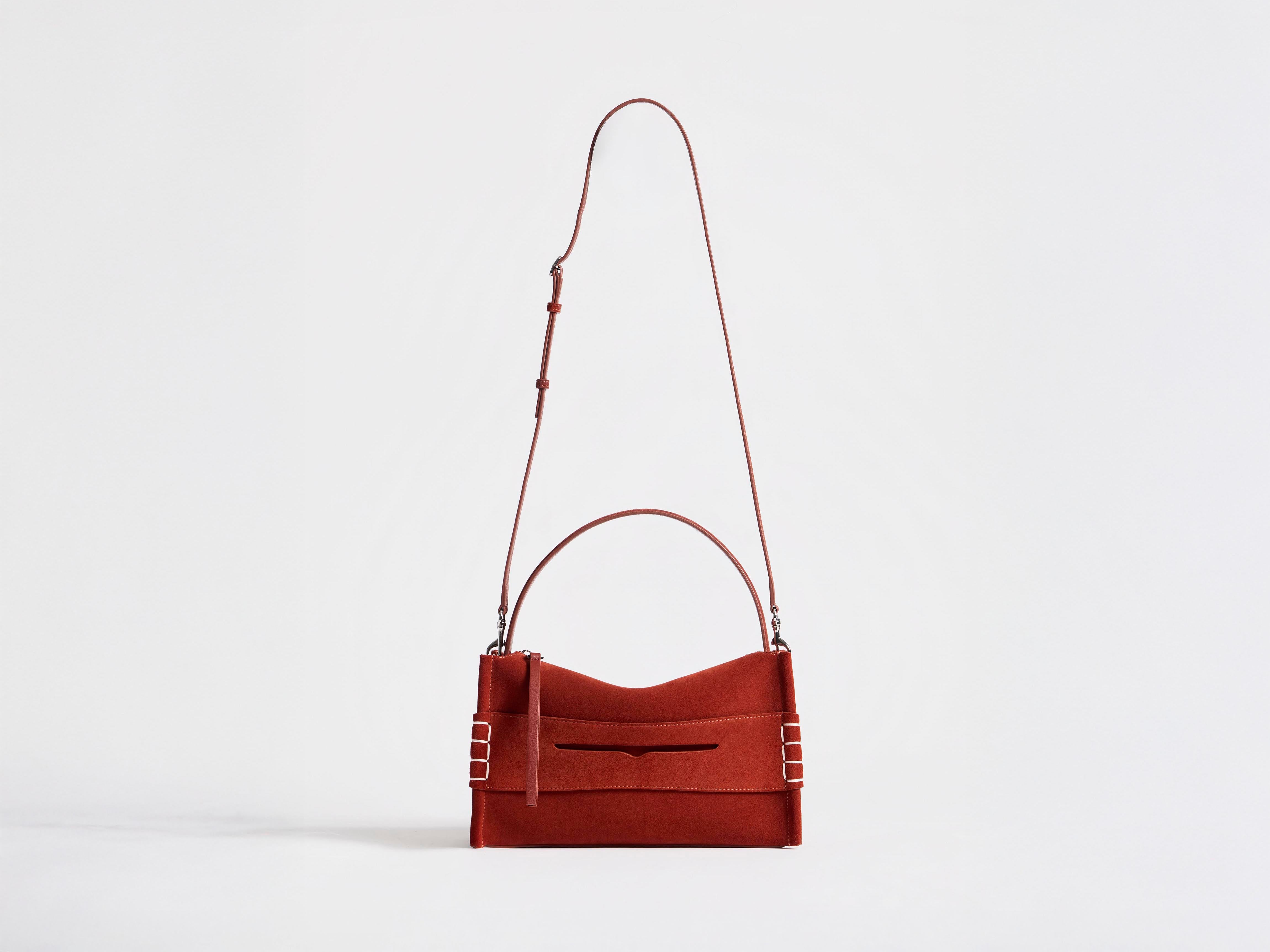 J.W.Anderson Loafer Bag Tasche Rostrot Wildleder