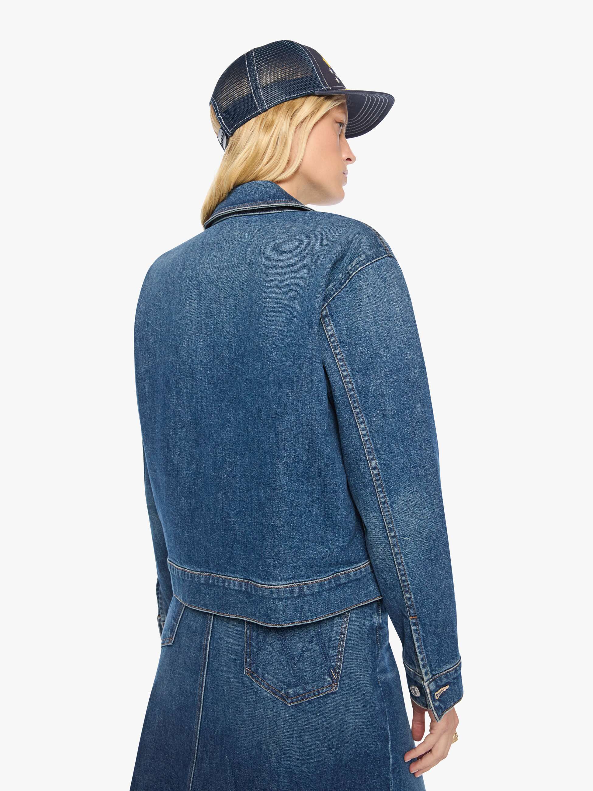 Mother Sawtooth Jeansjacke Bucka-Who Dunkelblau Denim