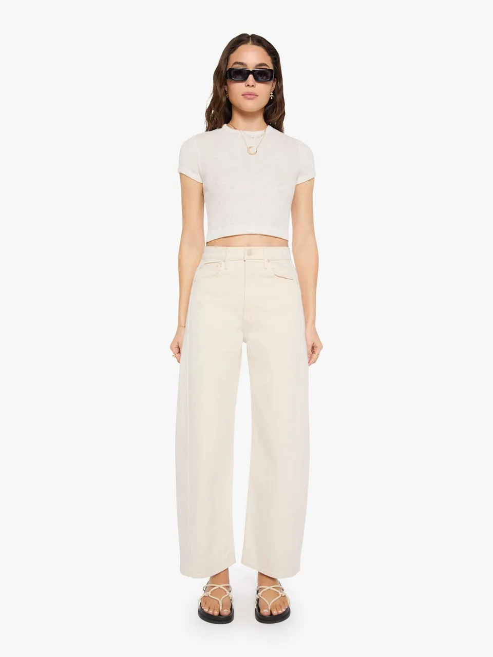 Mother Denim Half-Pipe Jeans Act Natural Weiß Barrel Leg