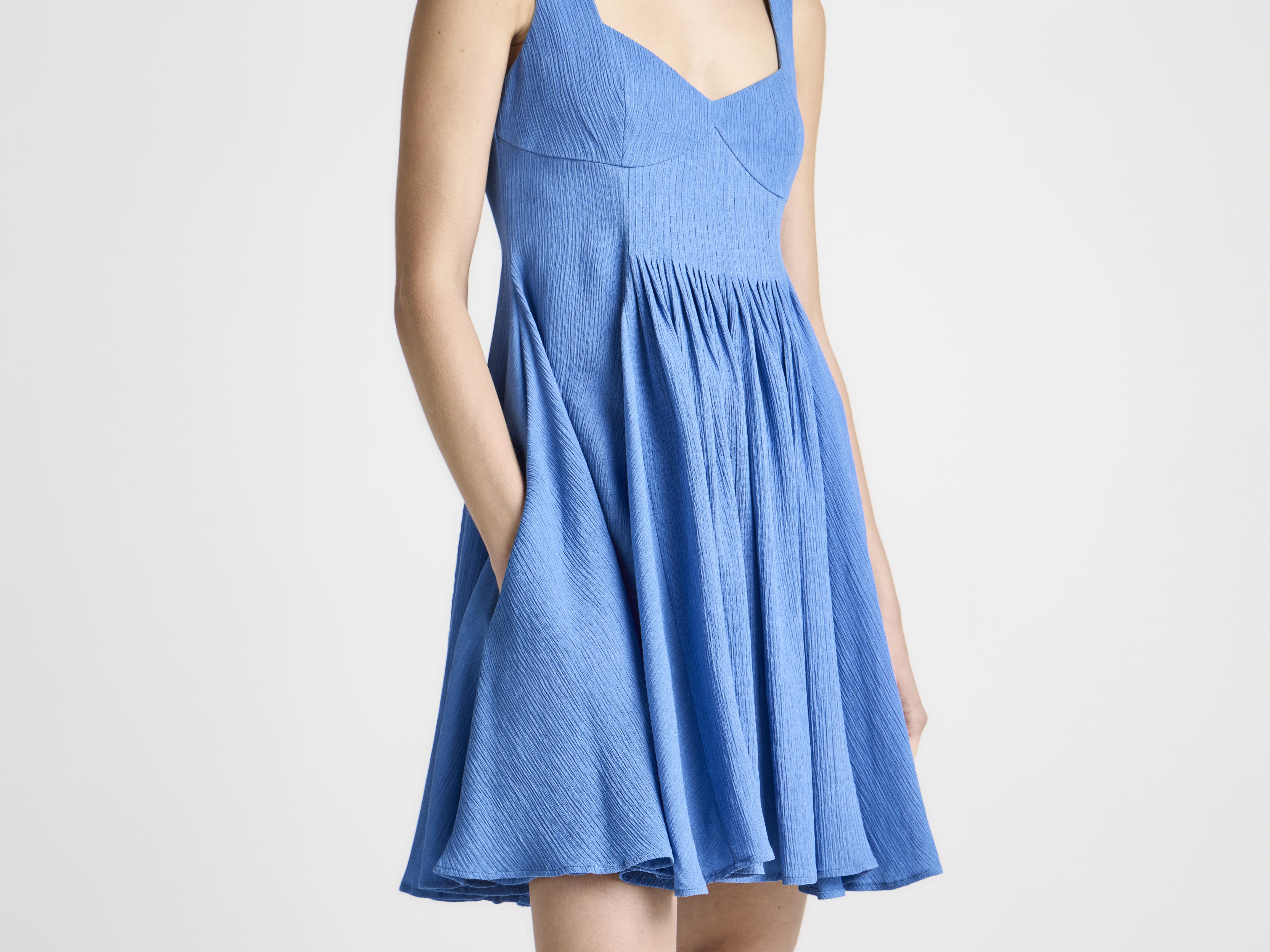 J.W.Anderson Babydoll Kleid Kornblumenblau Leinen