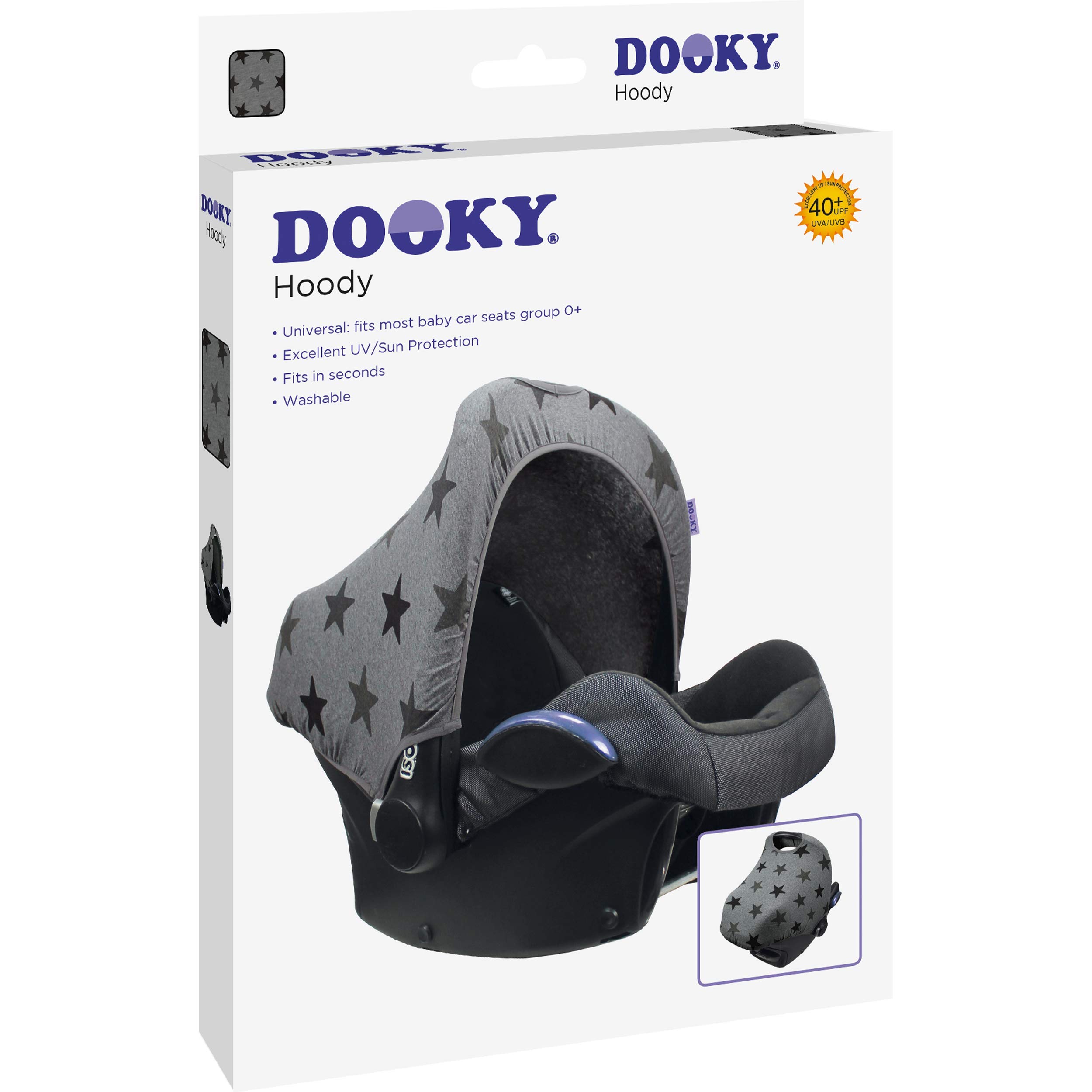 Dooky Hoody Combi Pack Sonnenschutz Babyschale Grey Star Grau
