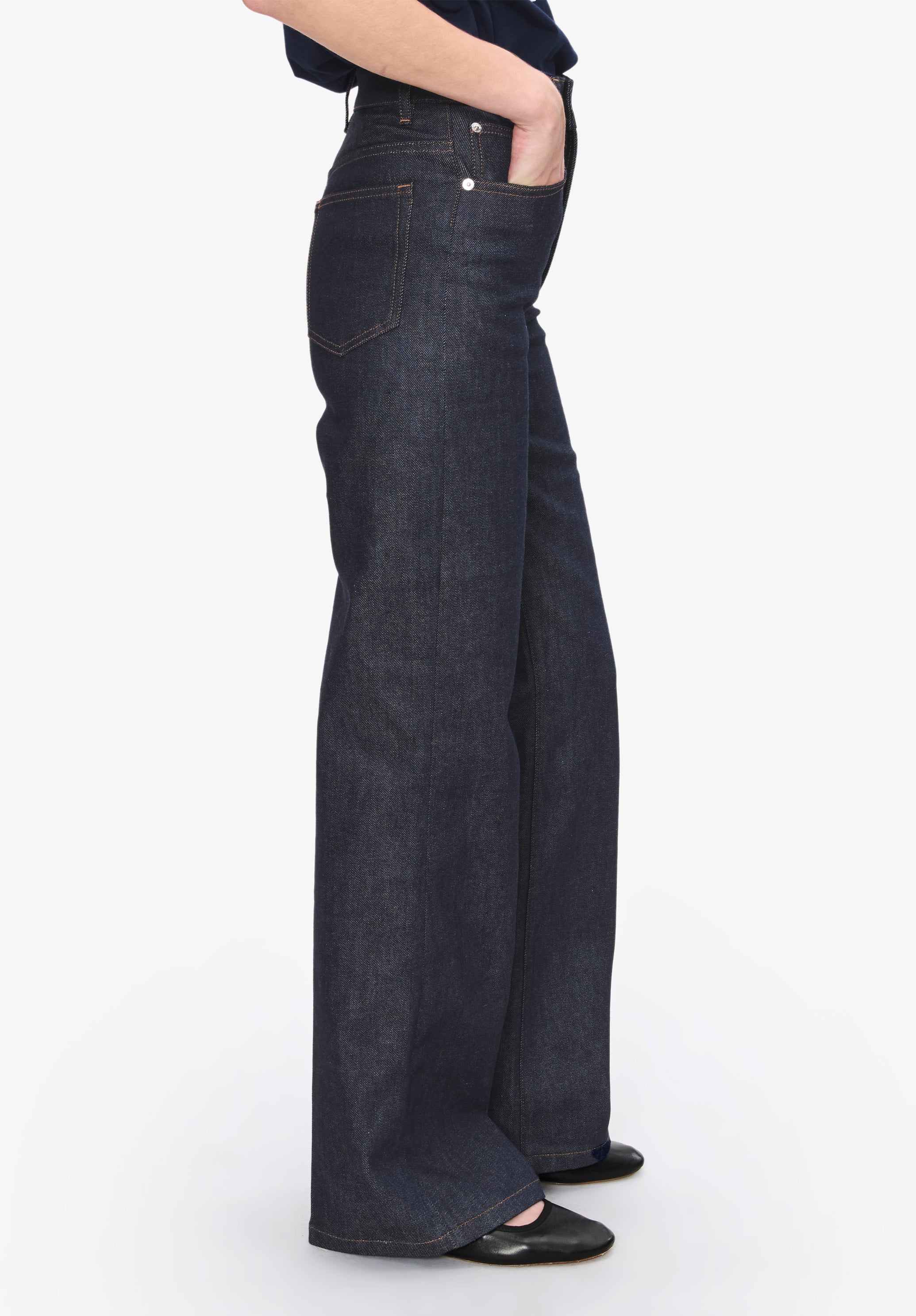 A.P.C. Domino Jeans Denim hohe Taille gerades Bein