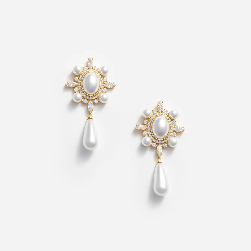 Self Portrait Gold Pearl Droplet Ohrringe Gold Perle