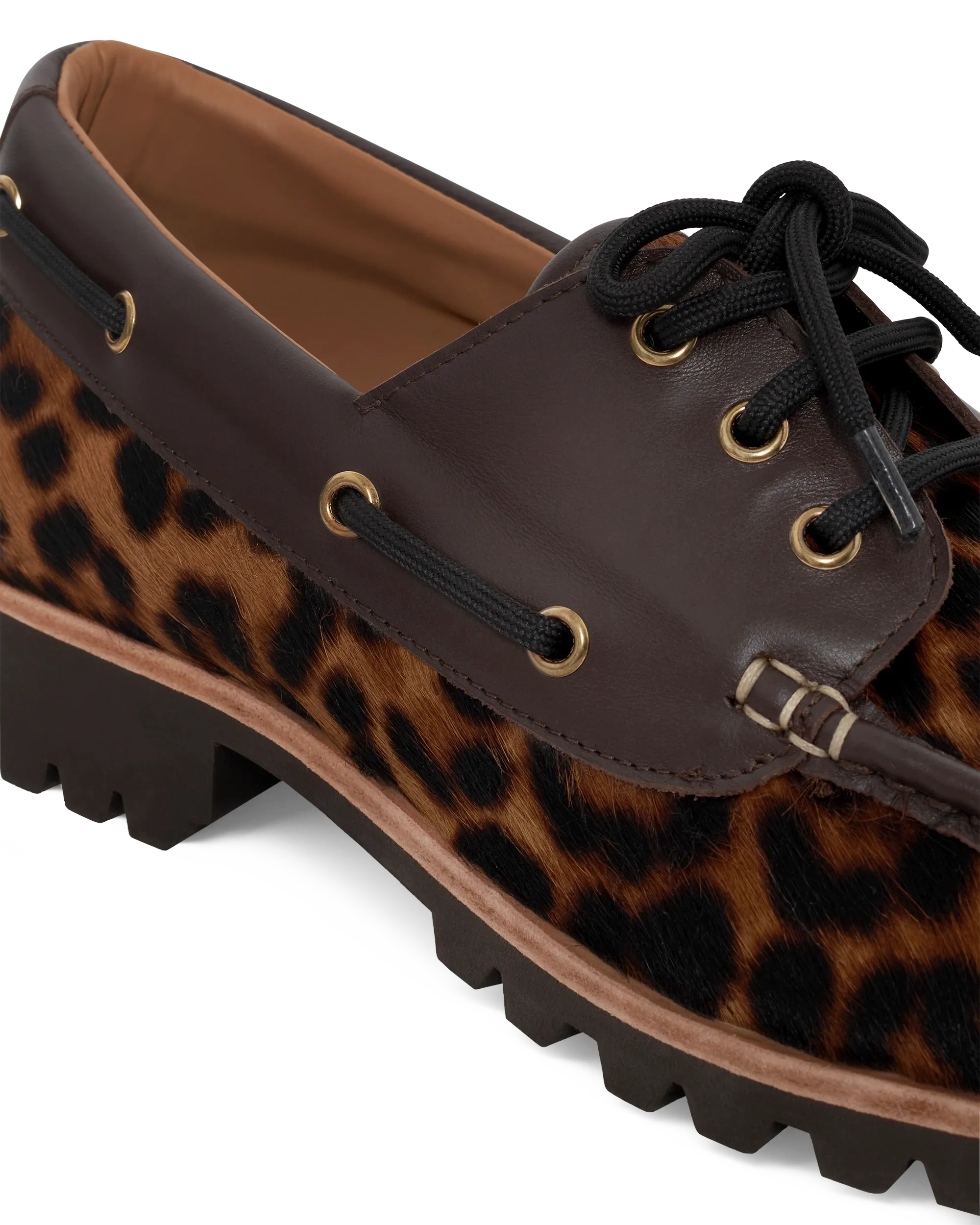 Drôle De Monsieur Bateau Bootsschuh Leopard Leder 42