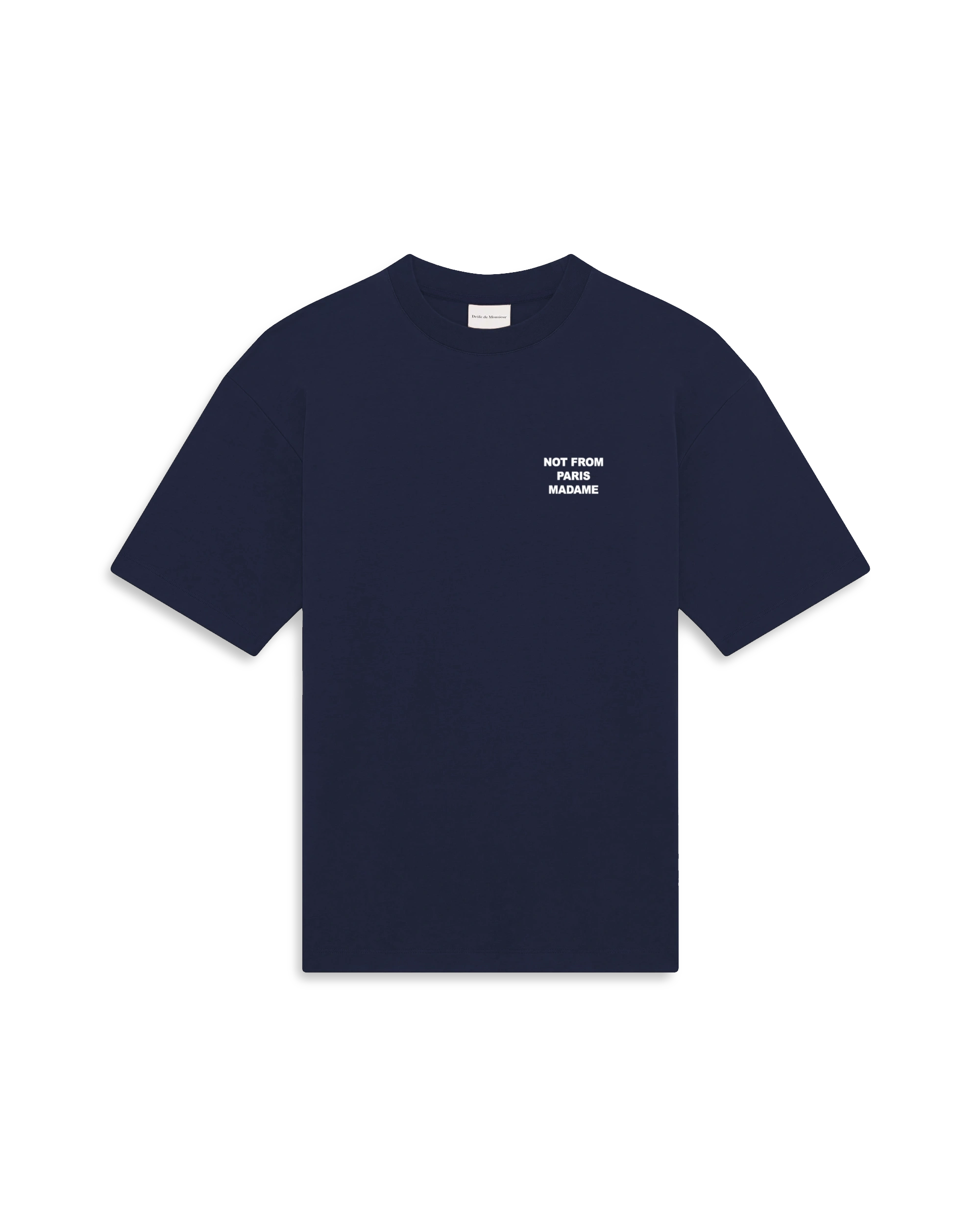 Drôle de Monsieur Le T-Shirt Slogan T-Shirt Baumwolle Navy