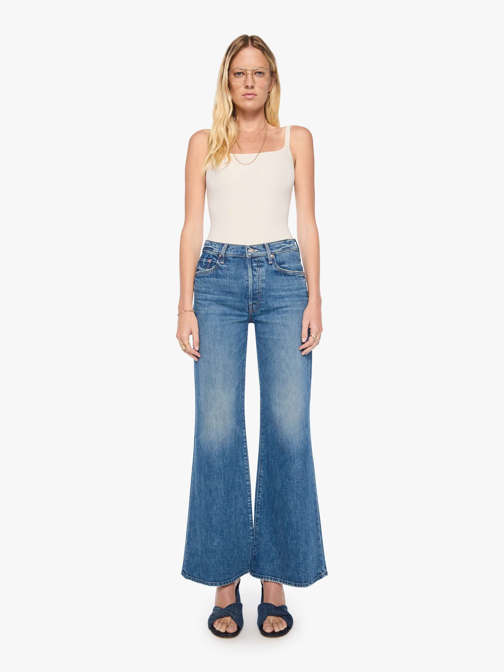 Mother The Tomcat Roller Sneak Jeans On A Roll Wide Leg
