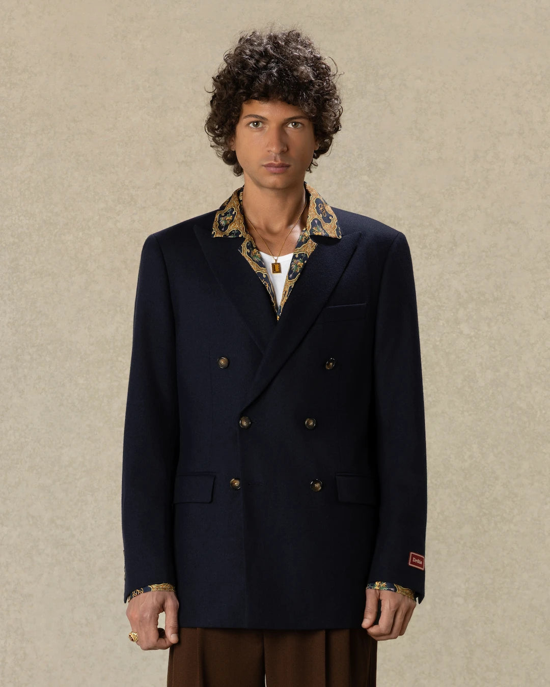 Drôle De Monsieur Double Breasted Flannel Jacket Sakko Navy Wolle