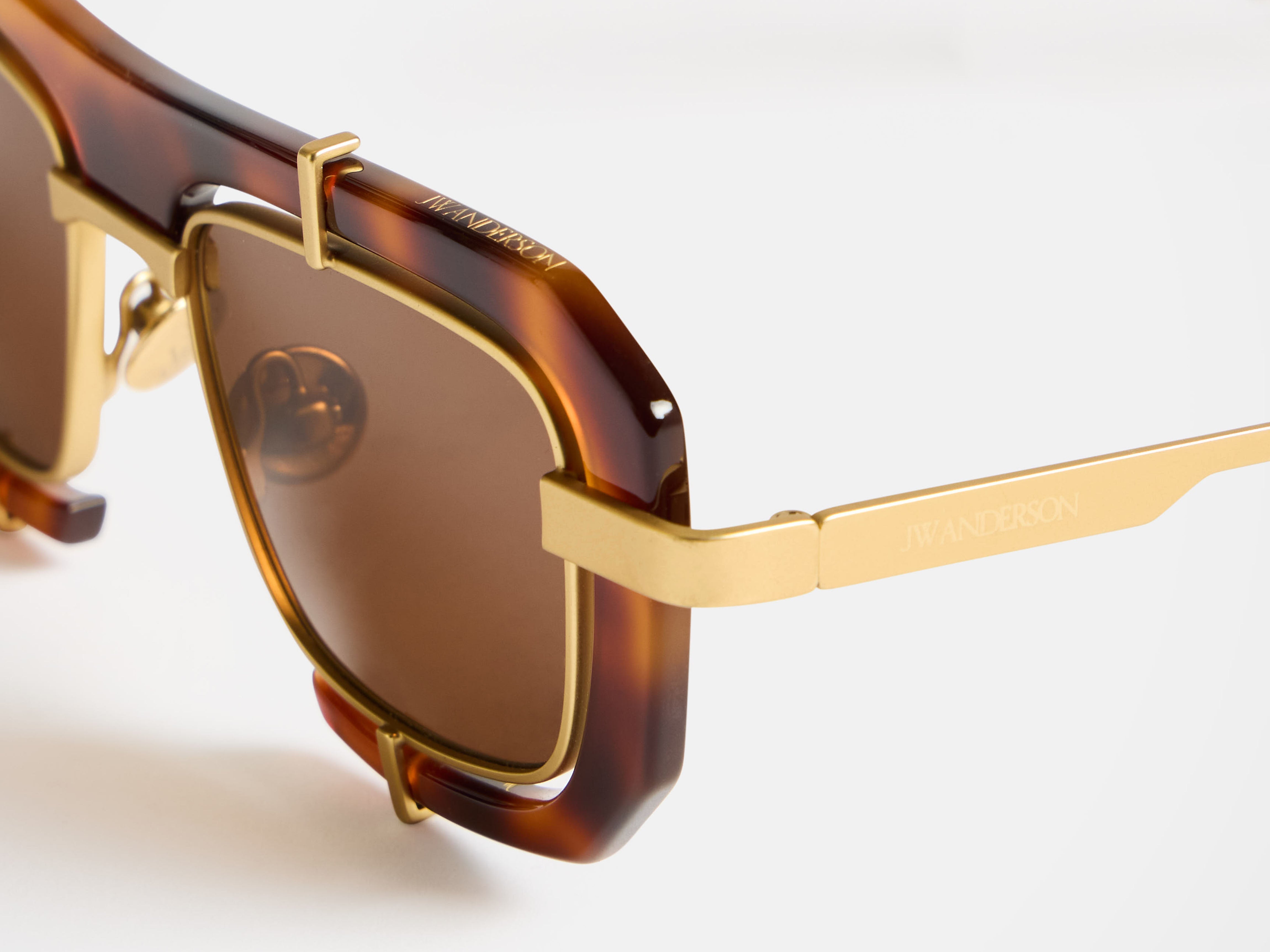 J.W.Anderson JWA03 Sonnenbrille Havanna Geometric Unisex