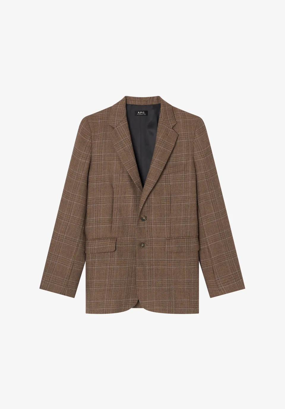 A.P.C. Braune karierte Wolljacke Damen Gr. 38