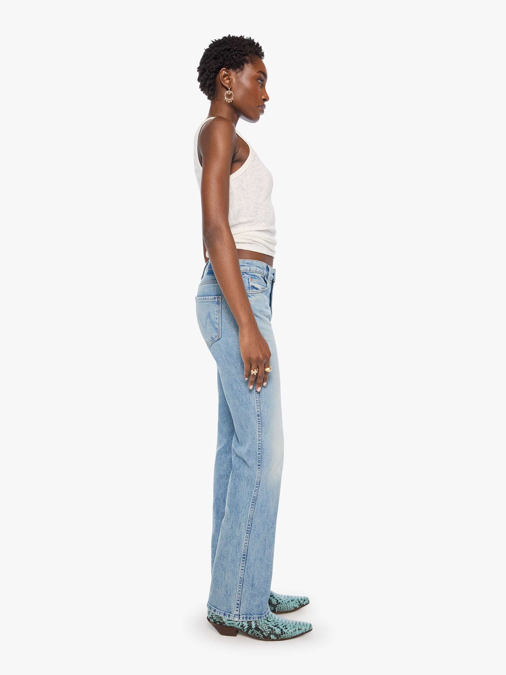 Mother The Kick It Double Sneak Jeans Finders Keepers Straight