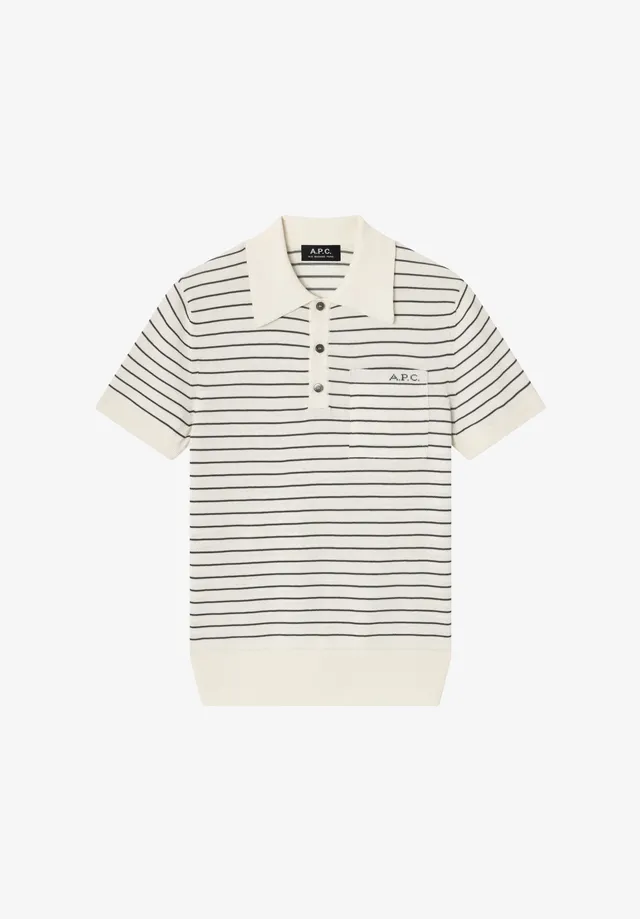 A.P.C. Polohemd ecru gestreift figurbetont XS-XL