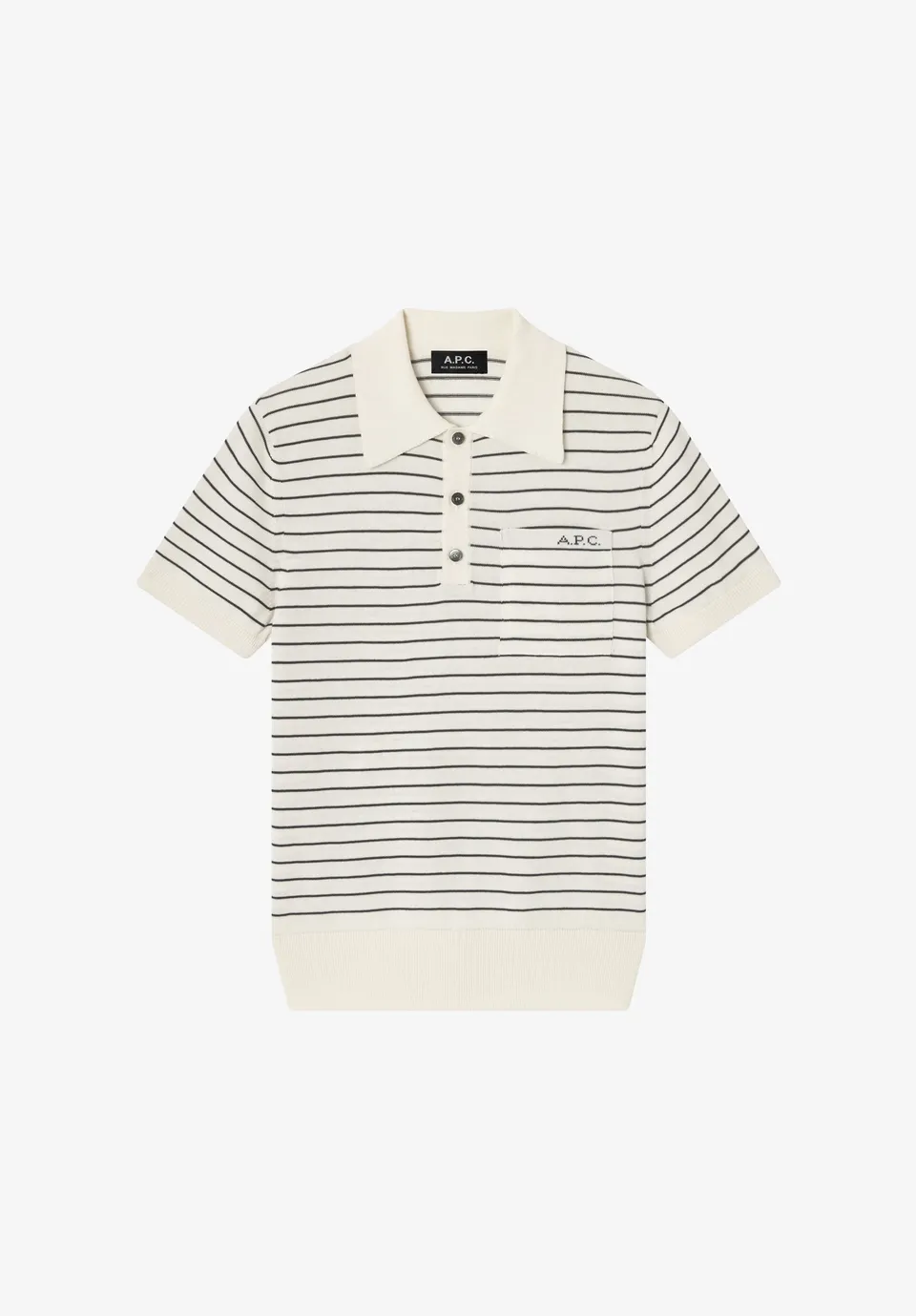 A.P.C. Polohemd ecru gestreift figurbetont XS-XL