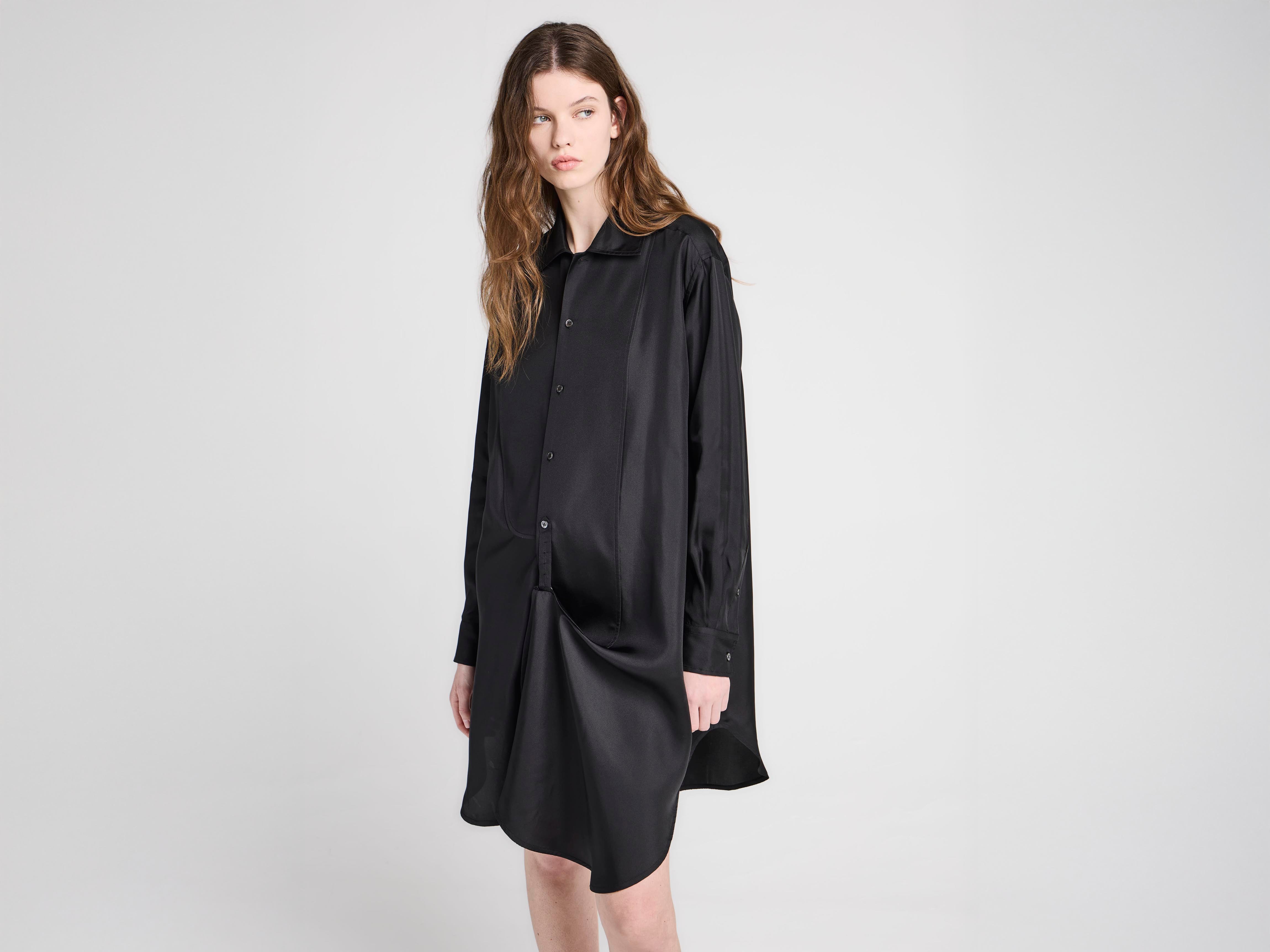 J.W.Anderson Tuxedo Drape Silk Kleid Damen Schwarz Seide
