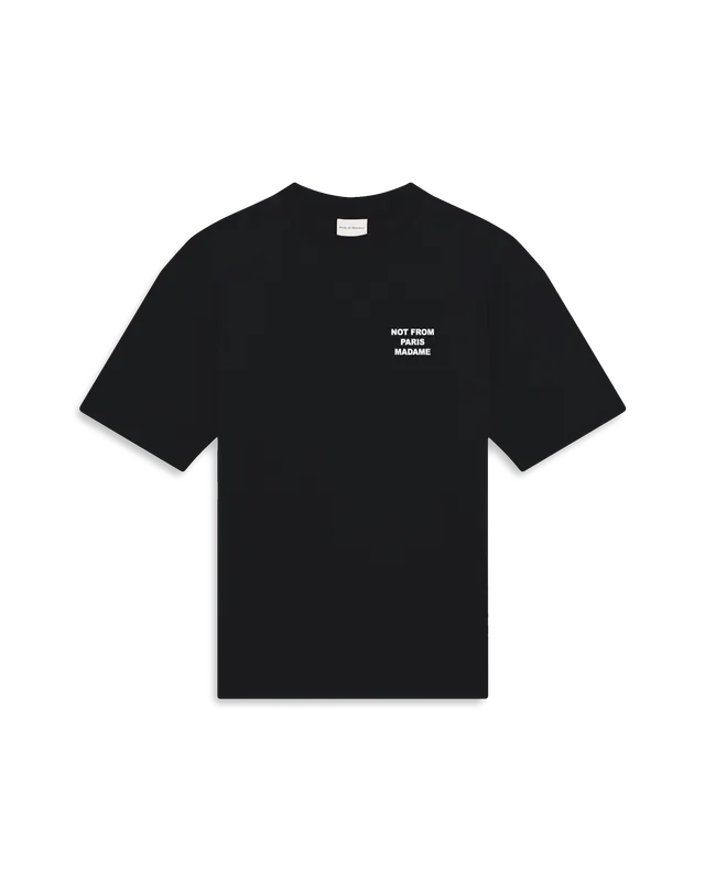 Drôle De Monsieur Le T-Shirt Slogan T-Shirt Baumwolle Schwarz