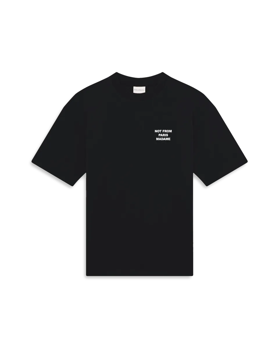 Drôle De Monsieur Le T-Shirt Slogan T-Shirt Baumwolle Schwarz