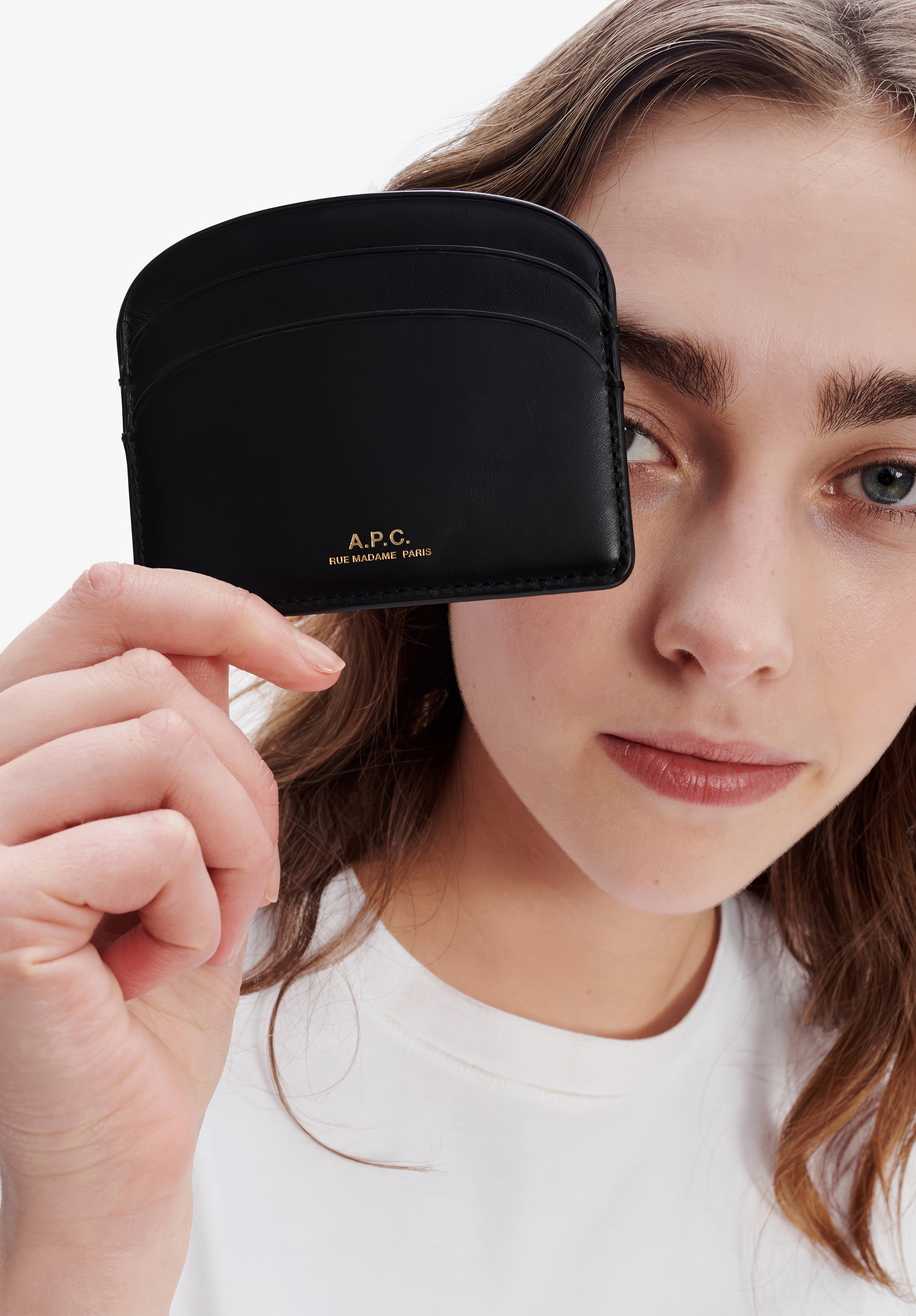 A.P.C. Demi-Lune Kartenhalter Etui Gold-Logo TU