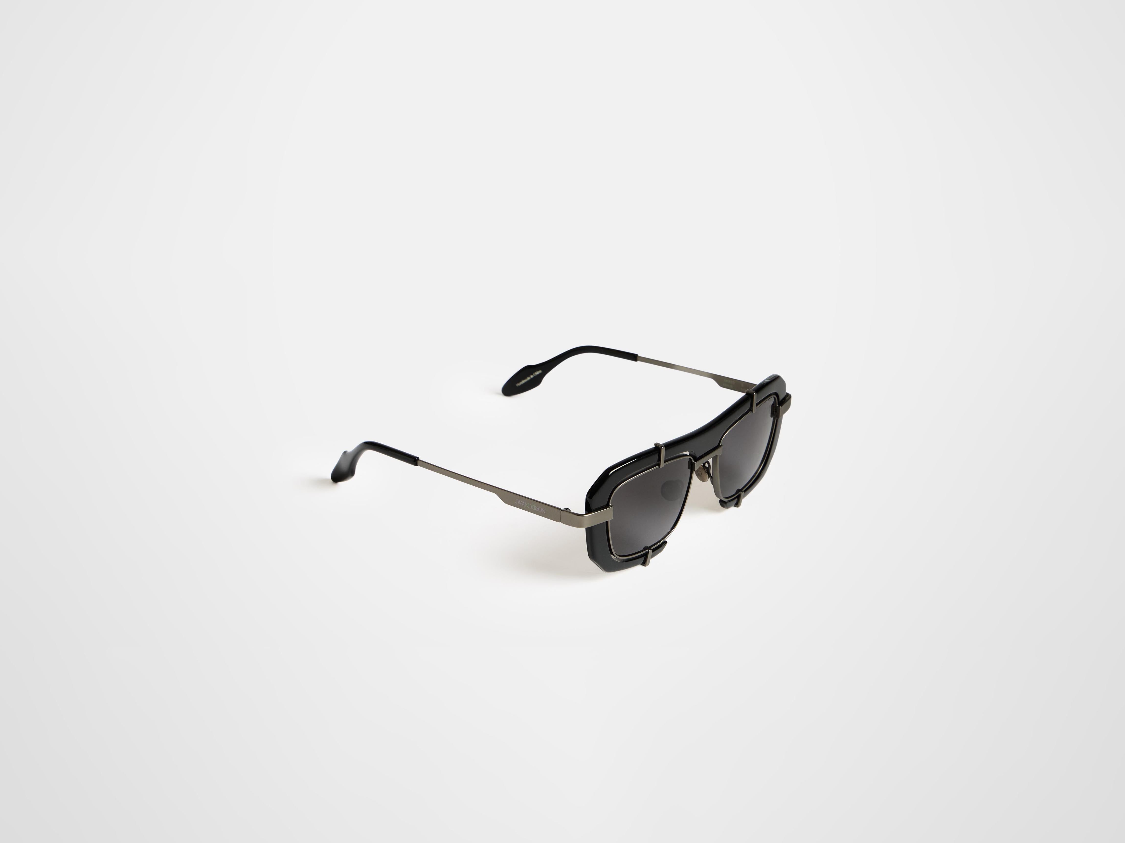 J.W.Anderson JWA03 Sonnenbrille Schwarz Geometrisch Unisex