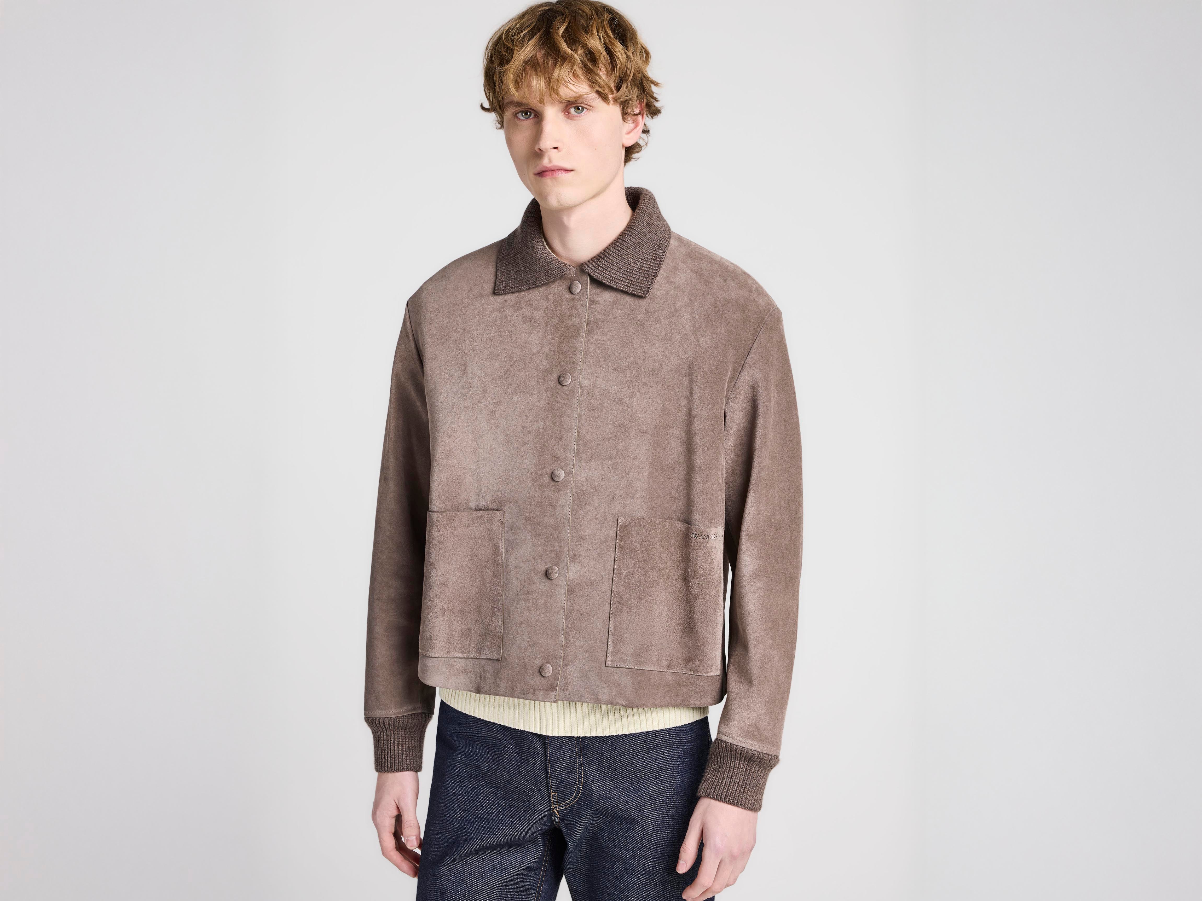 J.W.Anderson Coats Suede Jacket Wildlederjacke Mouse Grey
