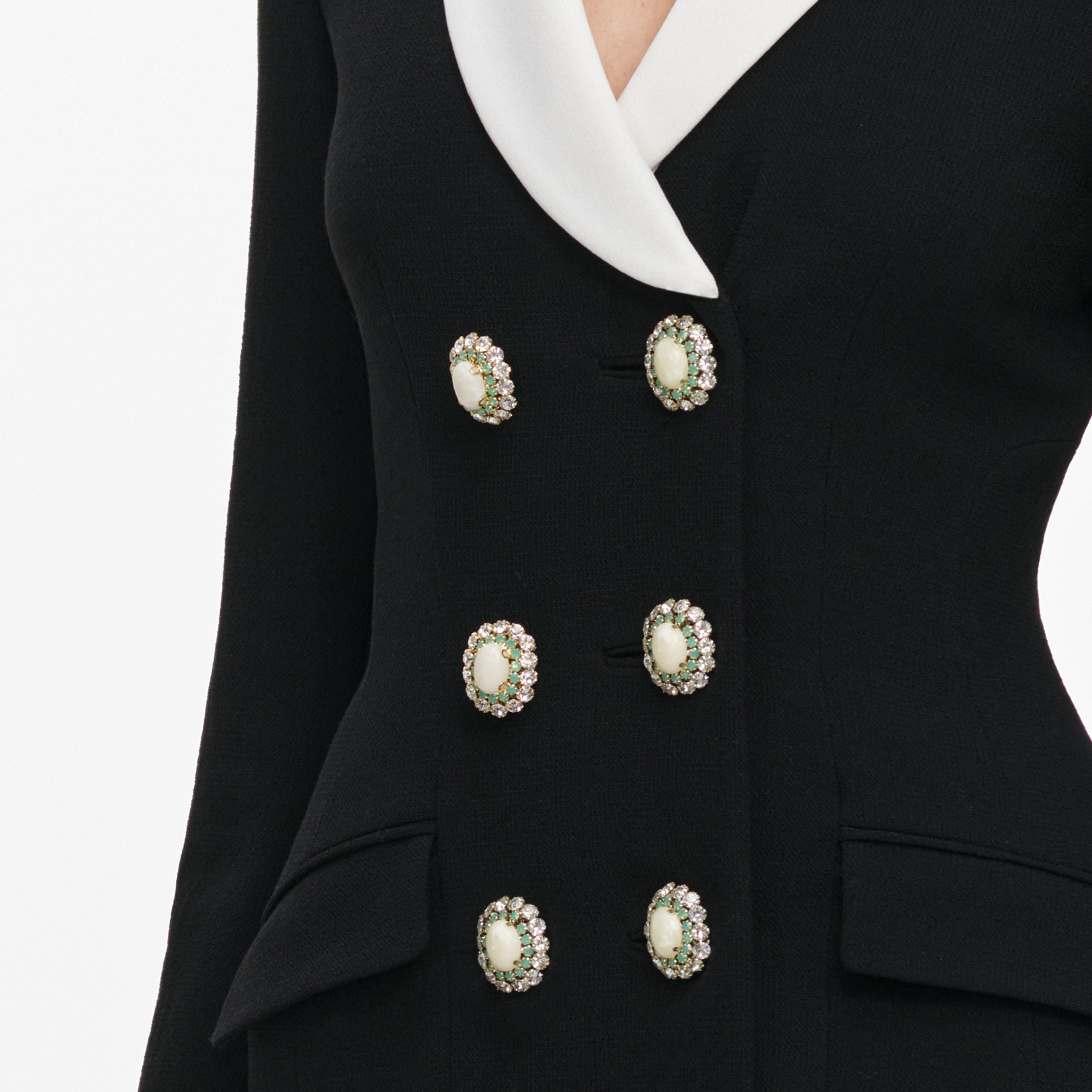 Self Portrait Blazer Mini Kleid Schwarz Tailliert