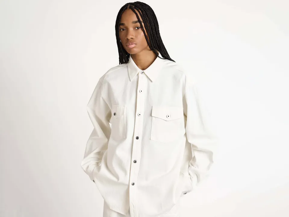 J.W.Anderson Oversized Denimhemd Weiß Damen