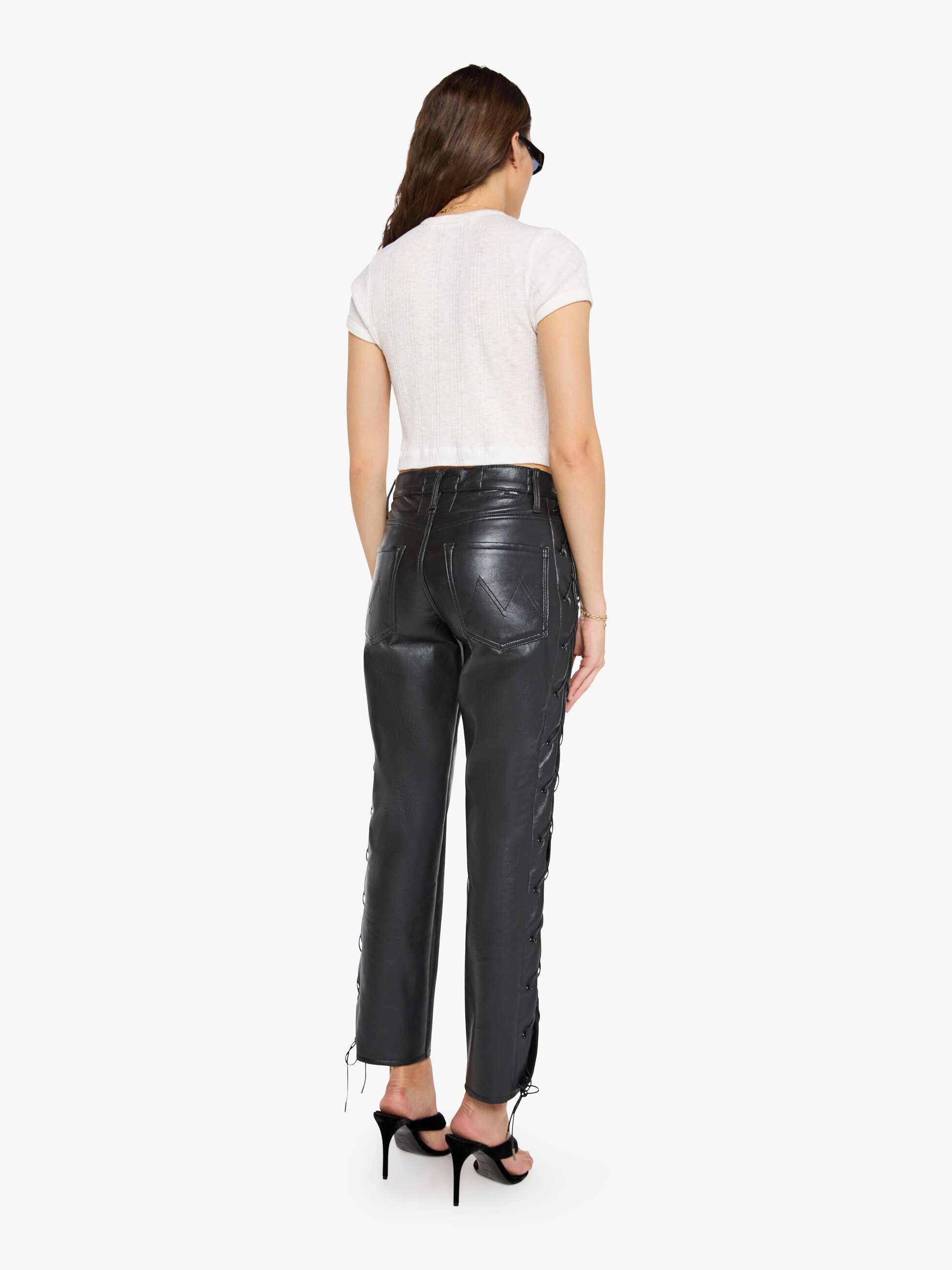 Mother Hiker Hover Lederhose schwarz High Waist