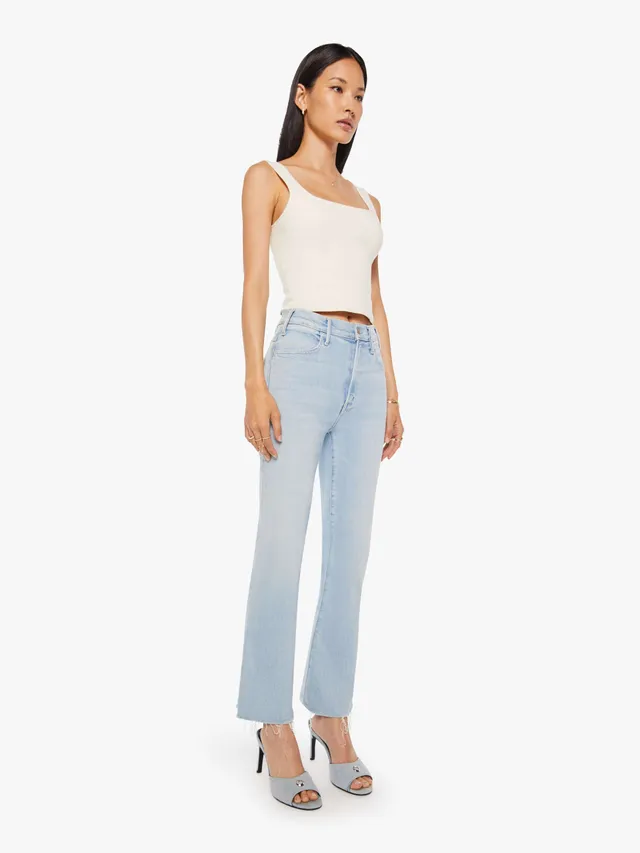 Mother Denim Hustler Ankle Fray Jeans Hellblau Ball's Court
