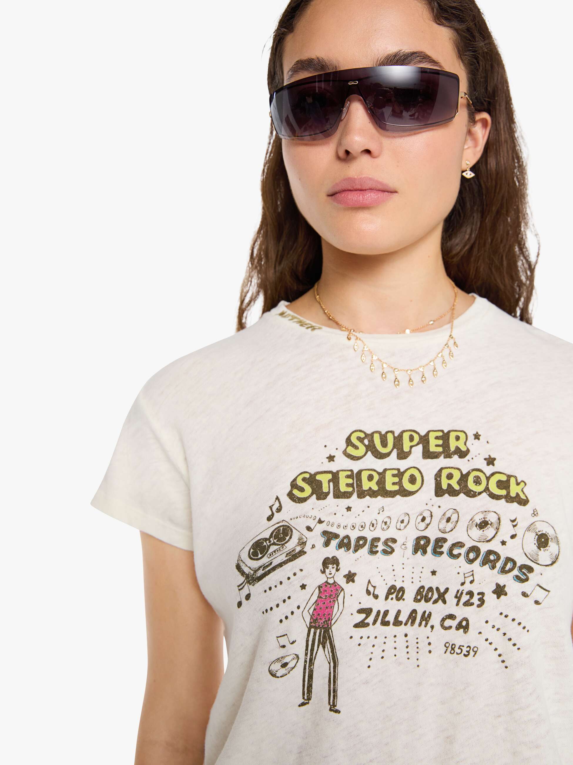 Mother The Sinful T-Shirt Super Stereo Weiß Baumwolle