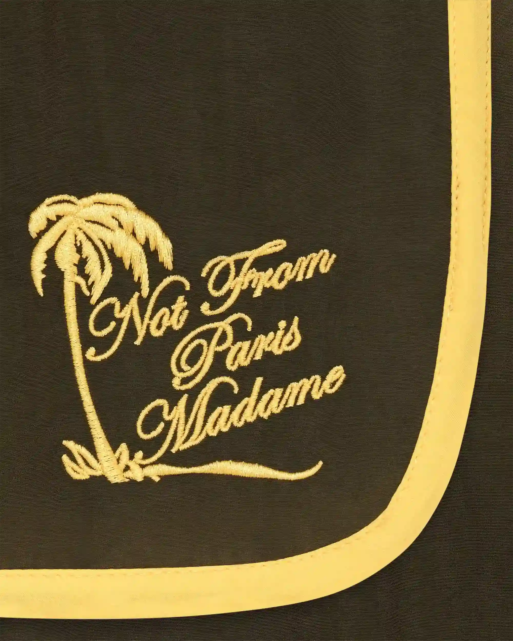 Drôle De Monsieur Short Plage Slogan Palmiers Badeshorts khaki Polyamid