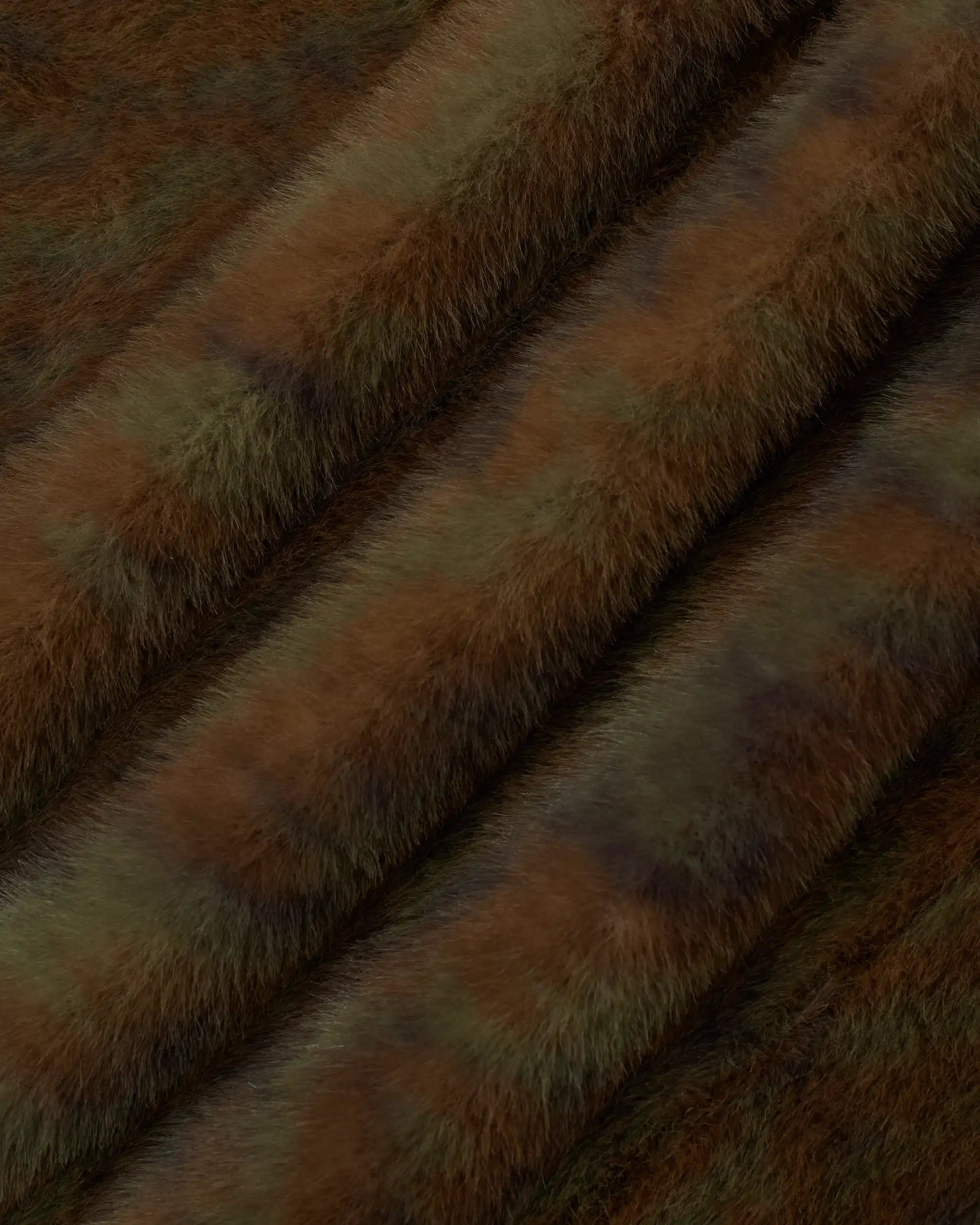 Drôle De Monsieur Faux Fur Double Breasted Coat Mantel Khaki