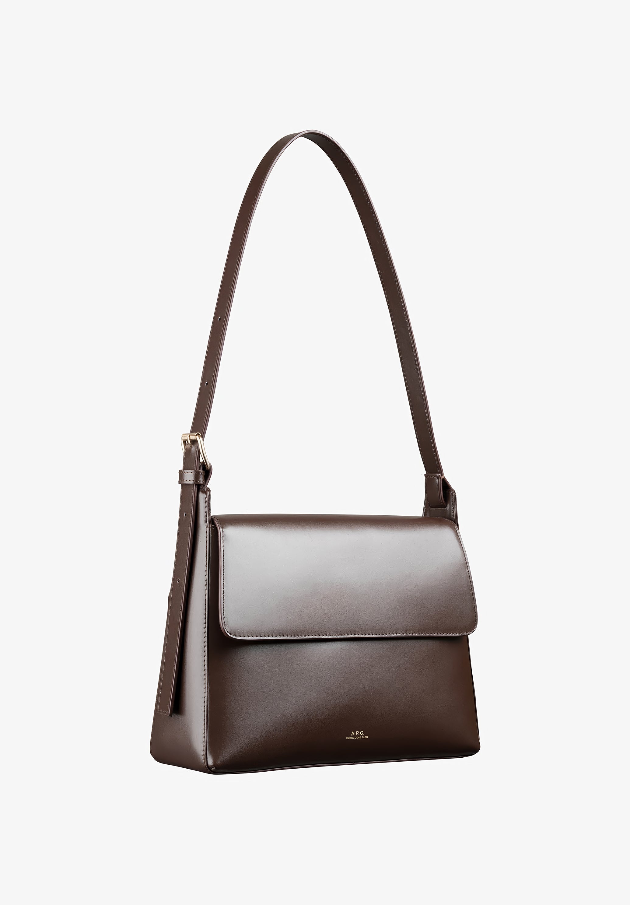 A.P.C. Virginie Flap Tasche Glattleder Magnetverschluss