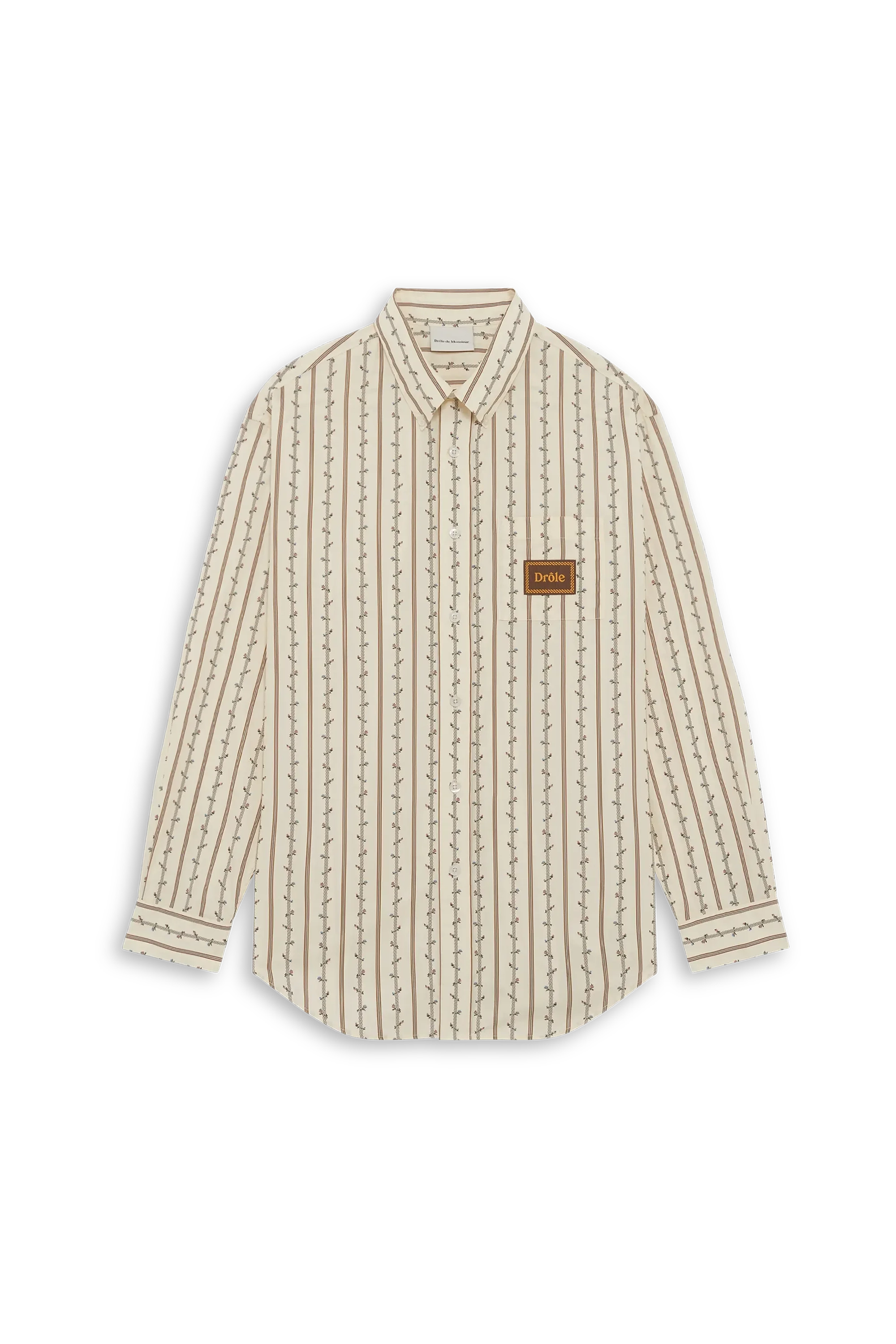 Drôle De Monsieur La Chemise Fleurs Hemd ecru Baumwolle