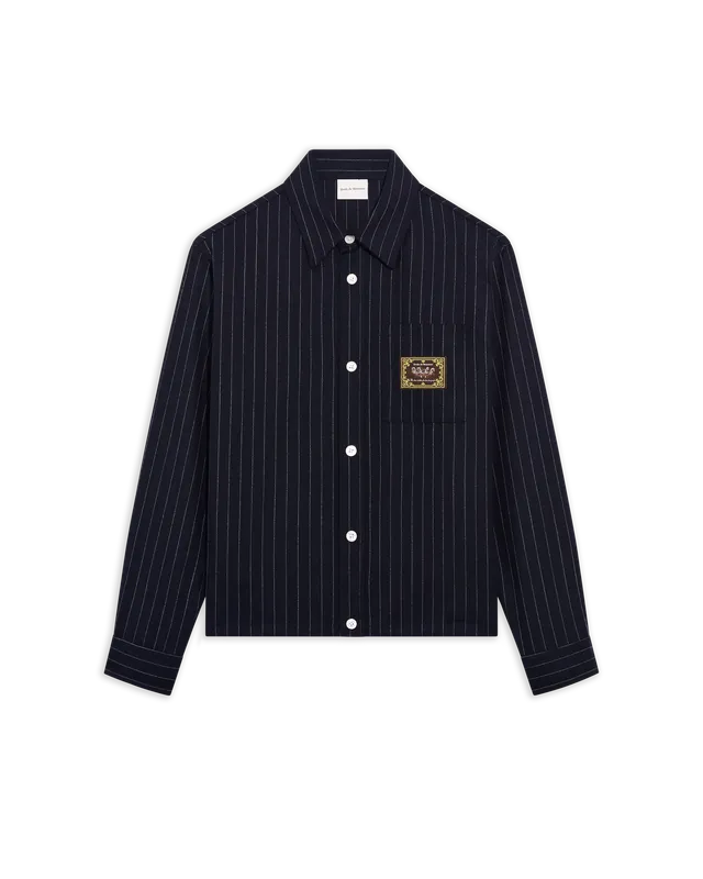 Drôle de Monsieur M-SH276 Hemd Navy Langarm Polyester