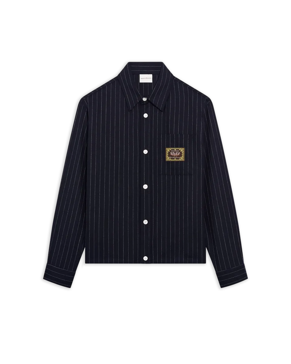 Drôle de Monsieur M-SH276 Hemd Navy Langarm Polyester