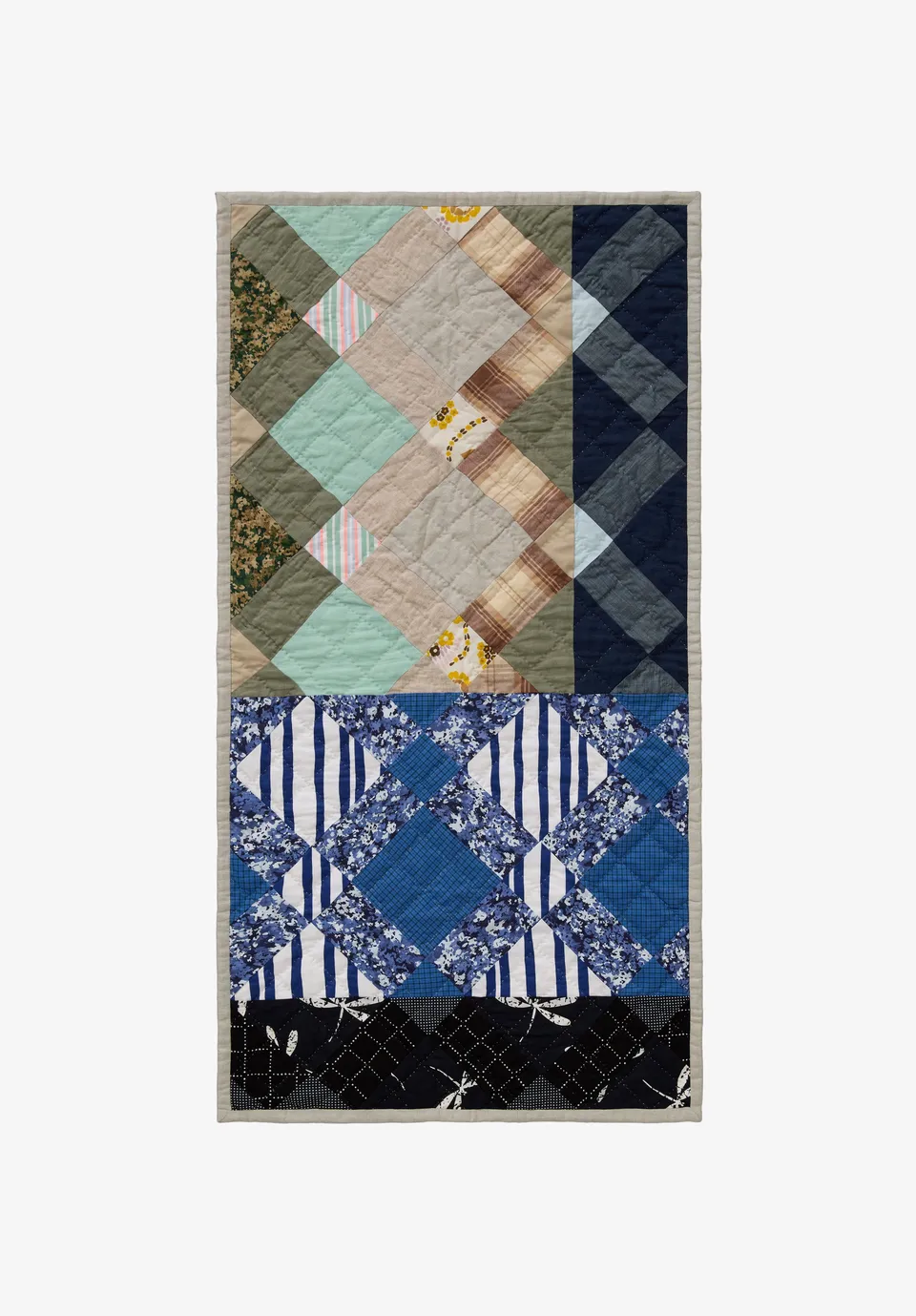 A.P.C. ACCESSORIES 0.21875 Quilt Patchworkdecke T1 Schwarz-Weiß