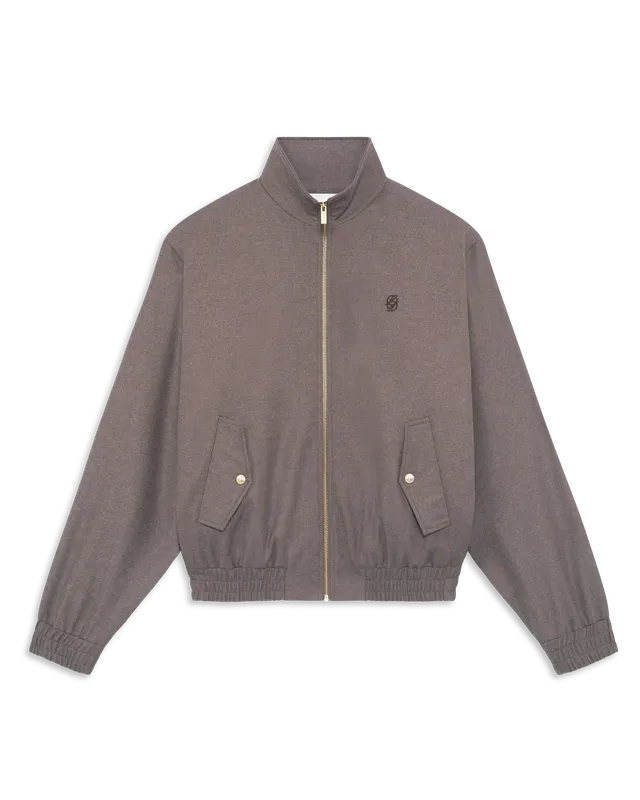 Drôle De Monsieur Flannel Track-Jacke Hellbraun Wolle
