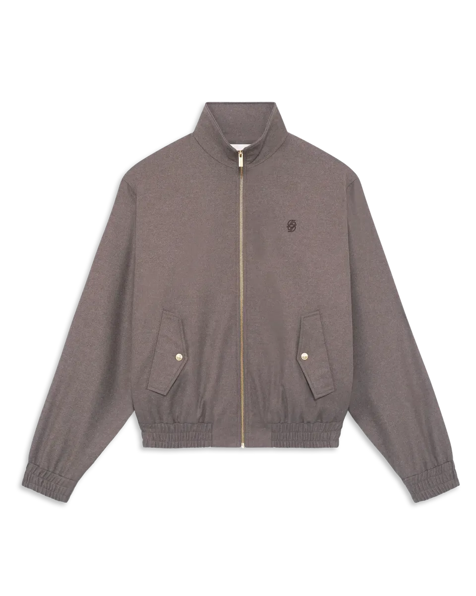 Drôle De Monsieur Flannel Track-Jacke Hellbraun Wolle