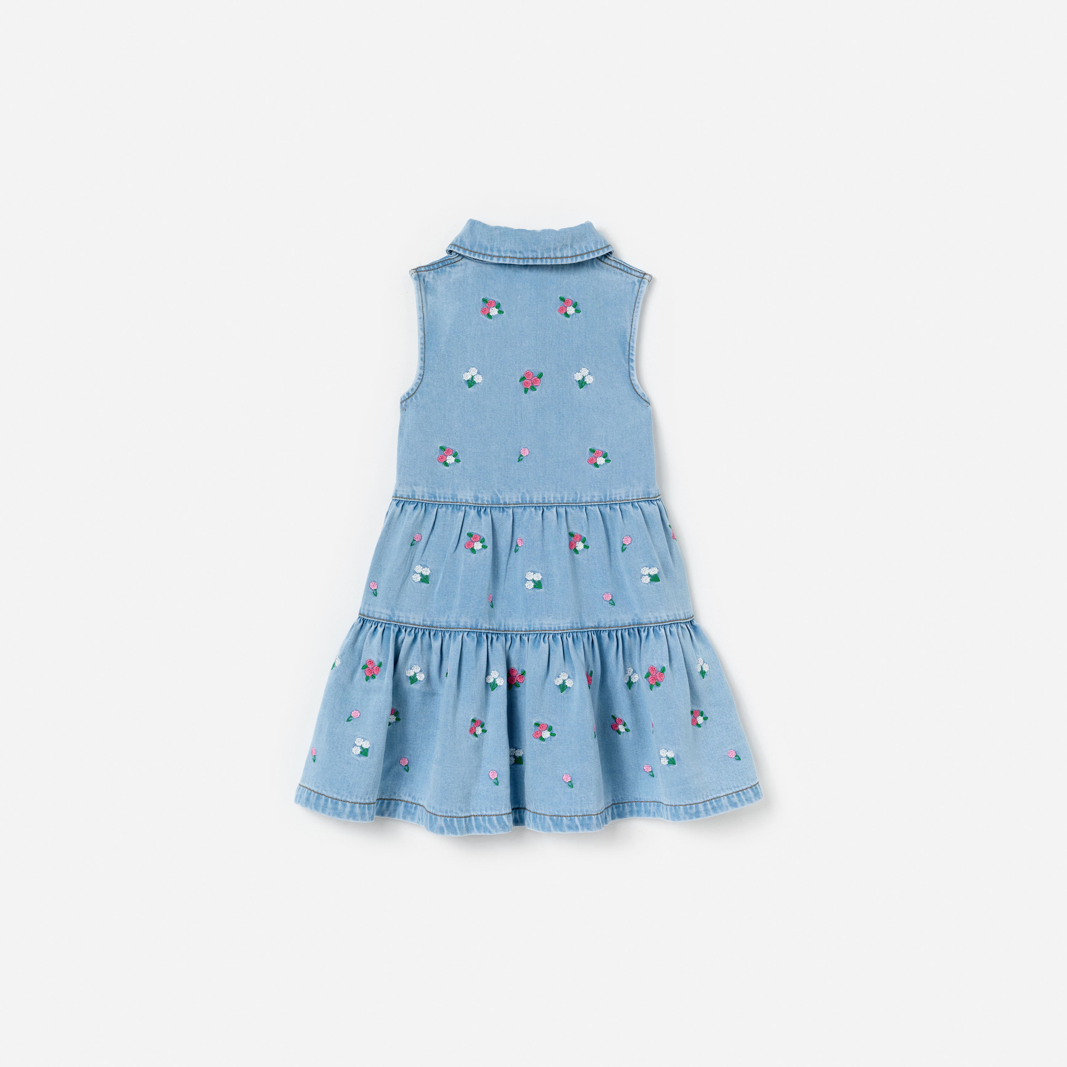Self Portrait Denim Flower Jeanskleid blau Kinder bestickt