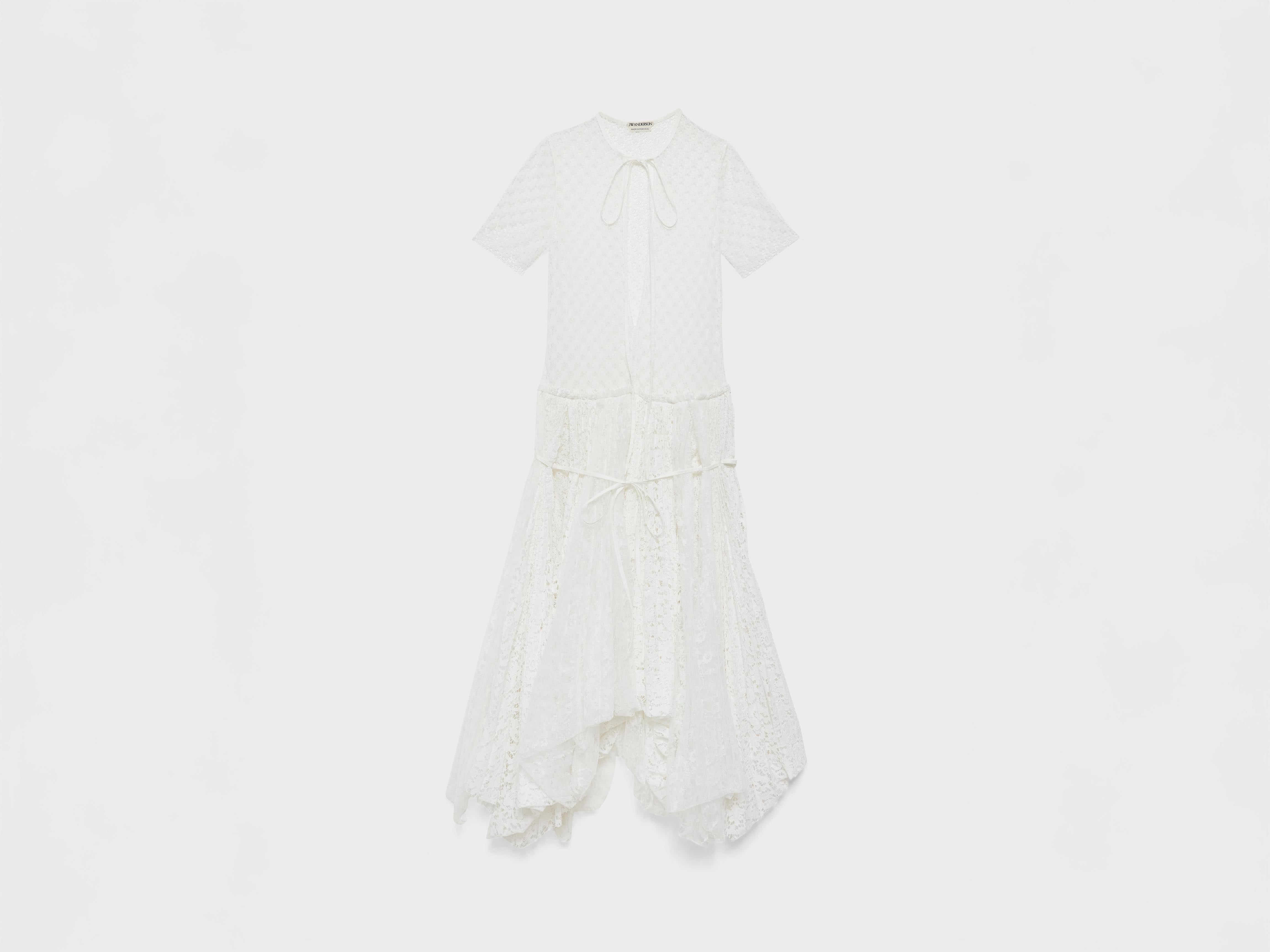 J.W.Anderson Dresses Longline Kleid Weiß Spitze Gr. 04-14