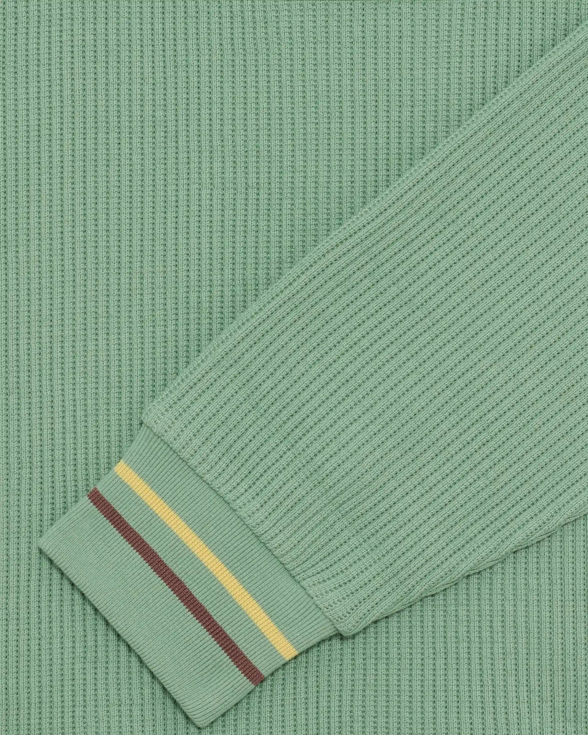 Drôle De Monsieur Polo Drôle Patch Poloshirt Hellgrün Langarm Baumwolle