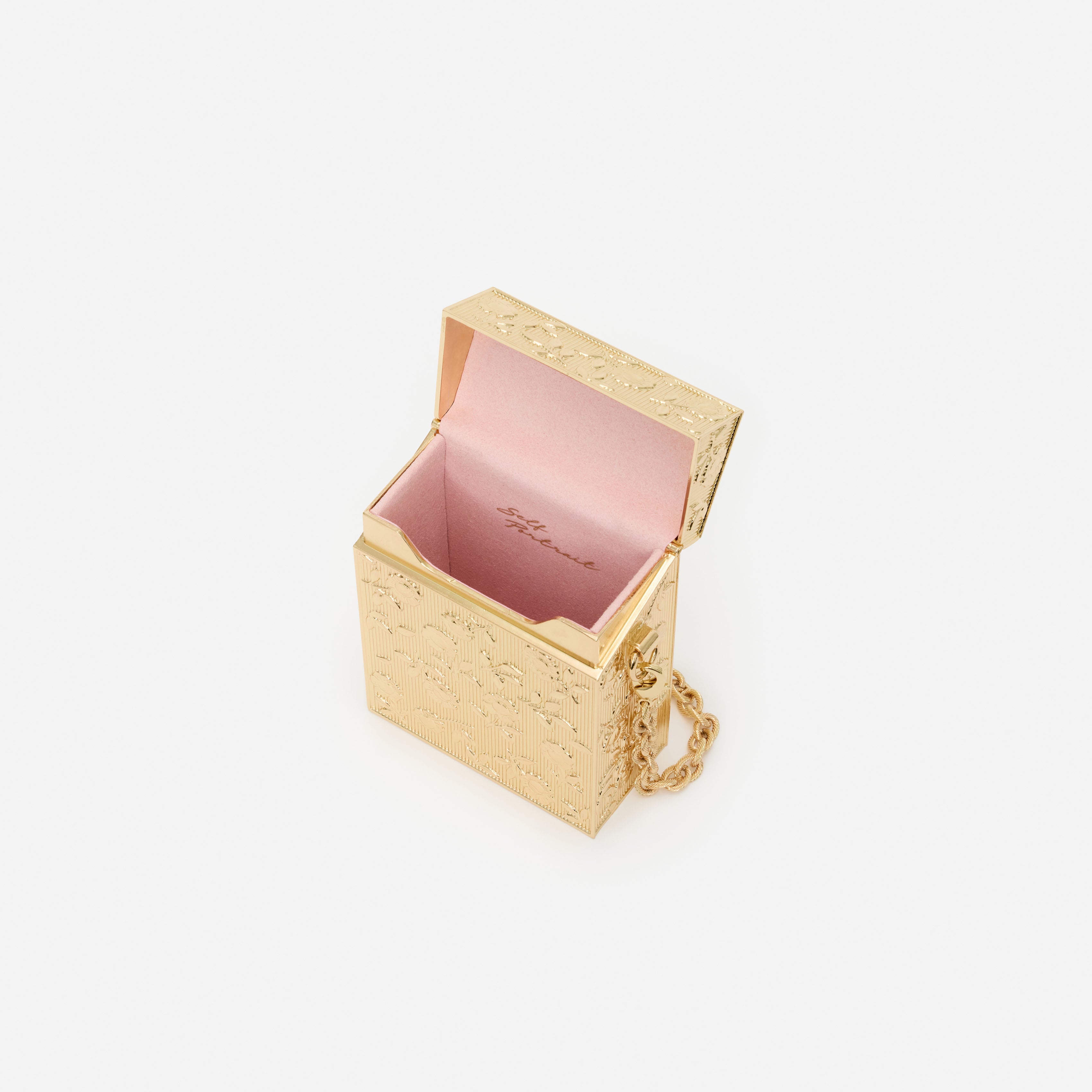 Self Portrait Micro Bag Metall gold floral One Size