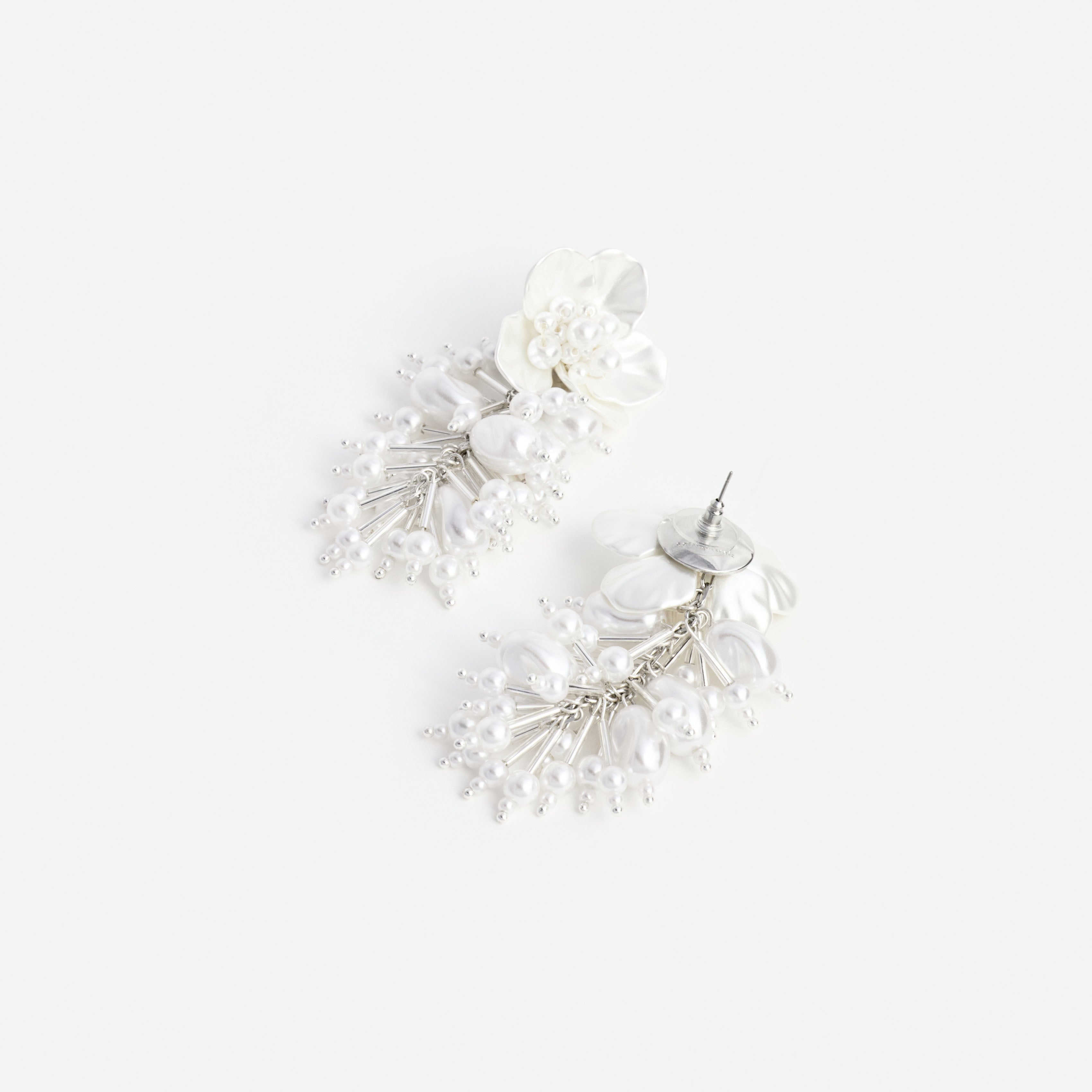 Self Portrait Jewellery Pearl Flower Ohrringe Creme One Size