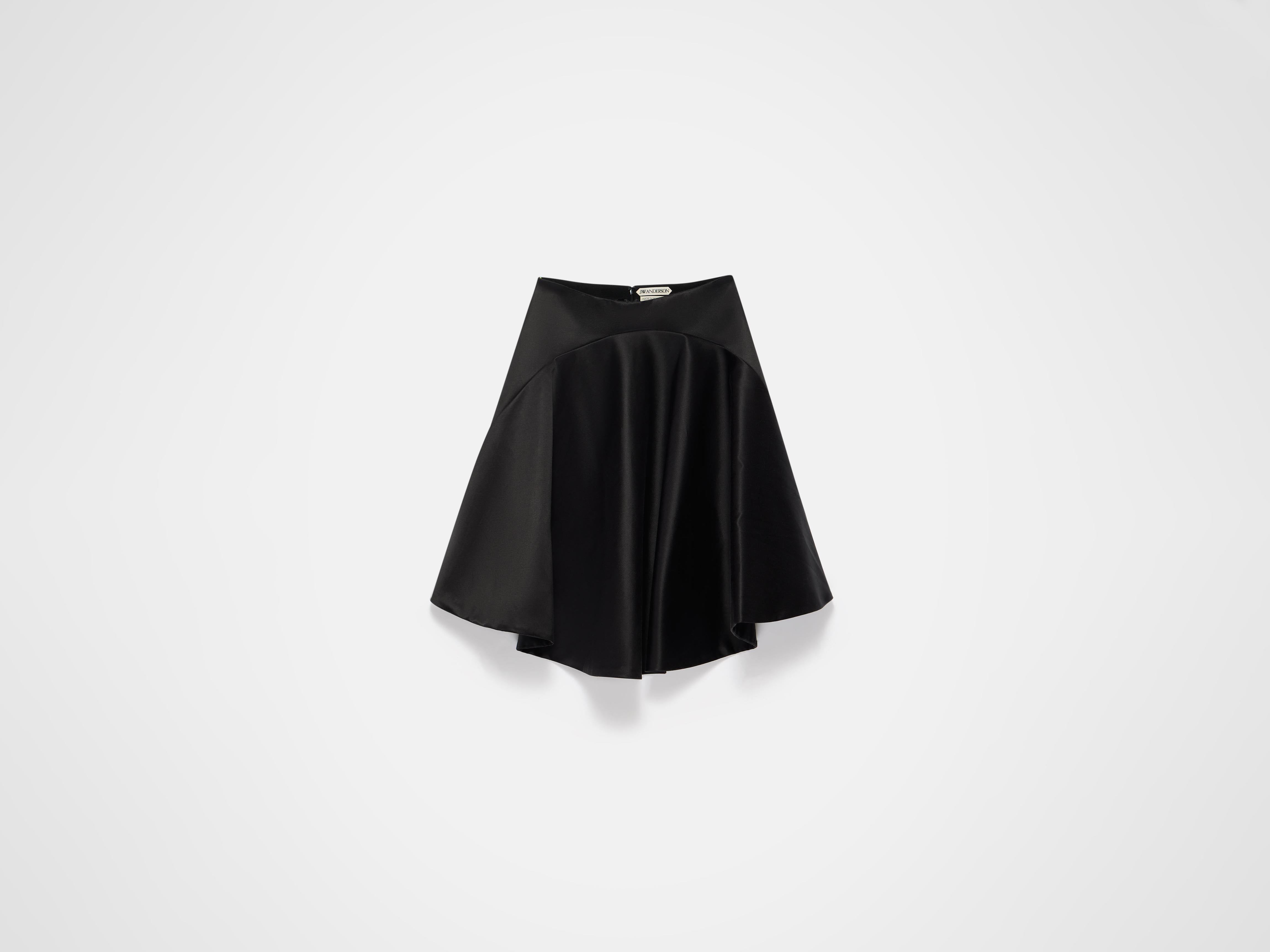 J.W. Anderson Circle Skirt Rock Schwarz Satin 10