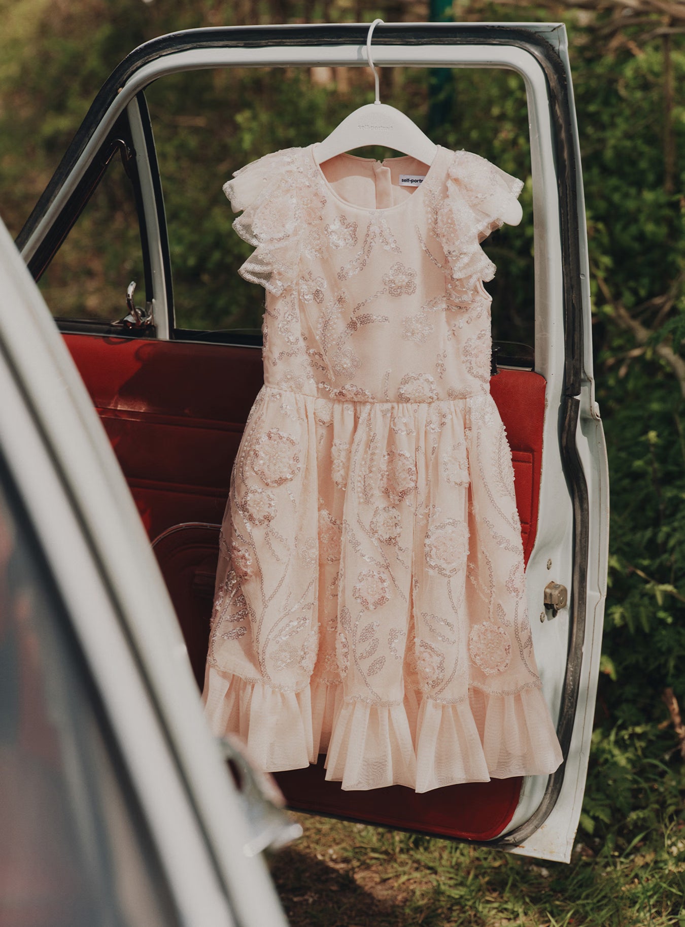 Self Portrait Pink Sequin Kinderkleid rosa Pailletten