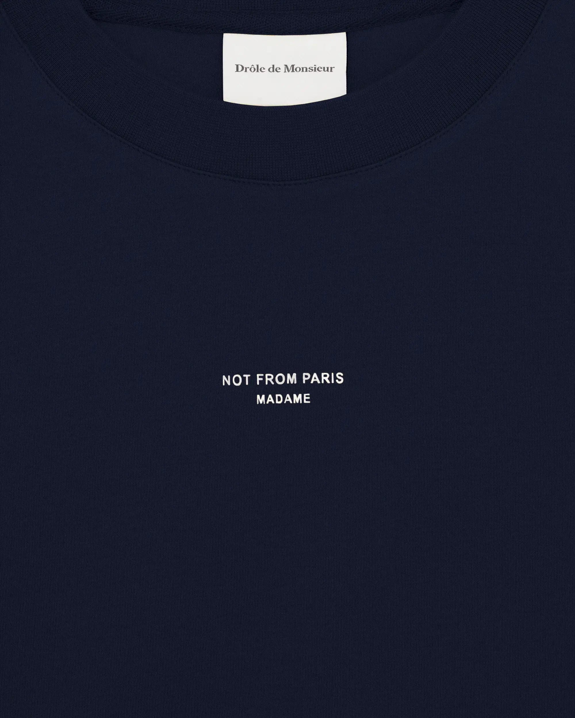 Drôle De Monsieur Le T-Shirt Slogan Classique T-Shirt Navy Baumwolle