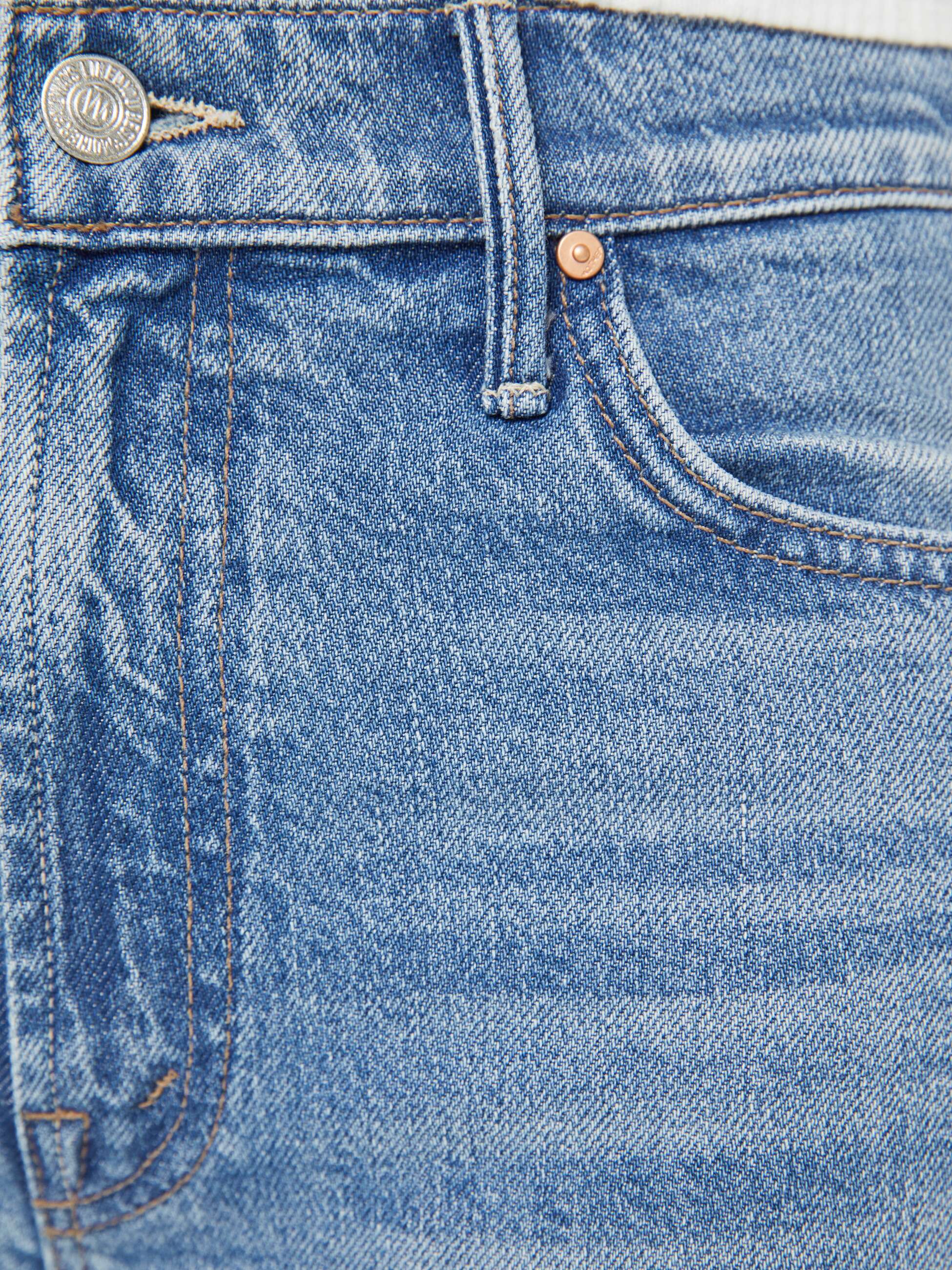Mother Kick It Ankle Jeans Birds Gone Wild High-Rise Hellblau