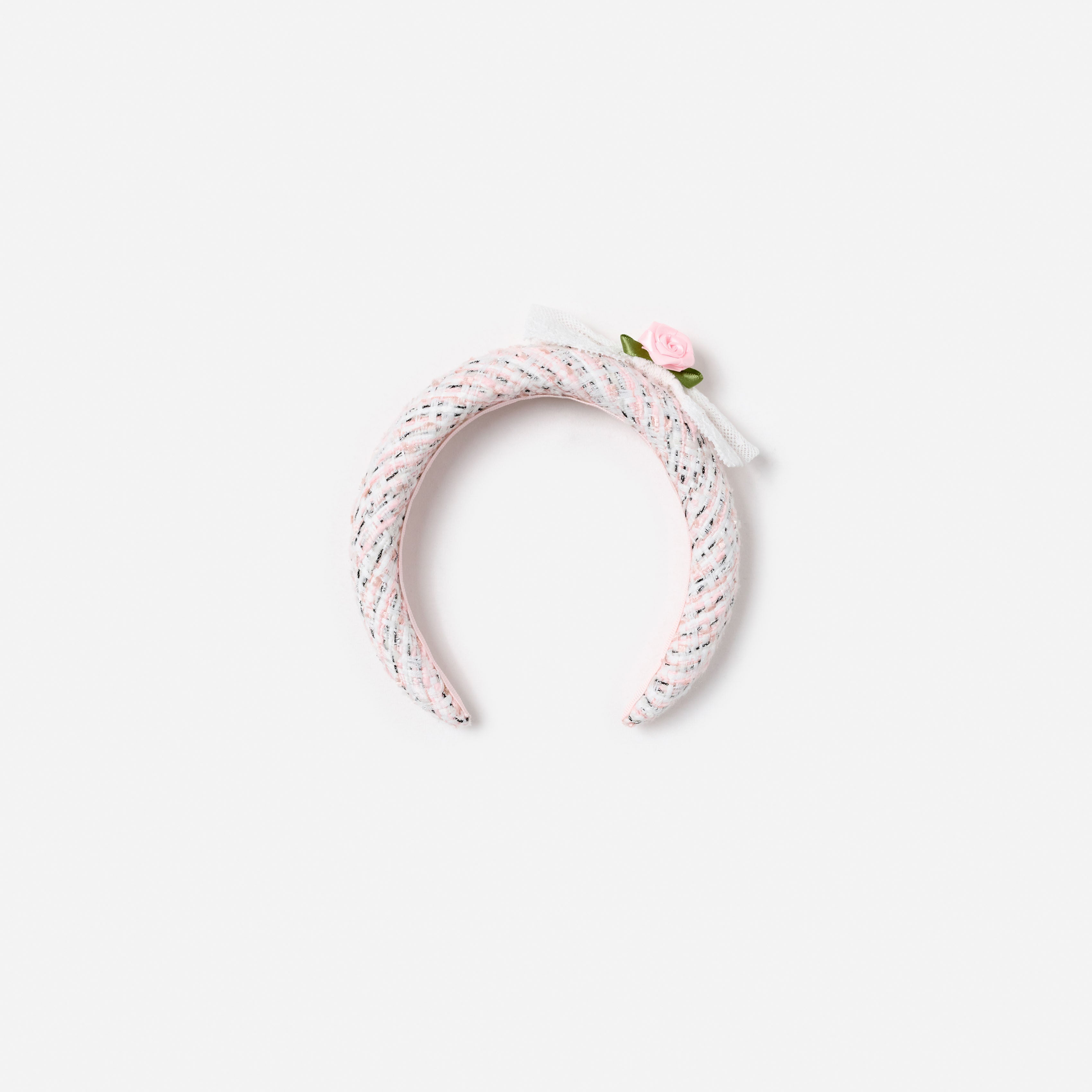 Self Portrait Hair Accessories Pink Boucle Bow Headband Haarband