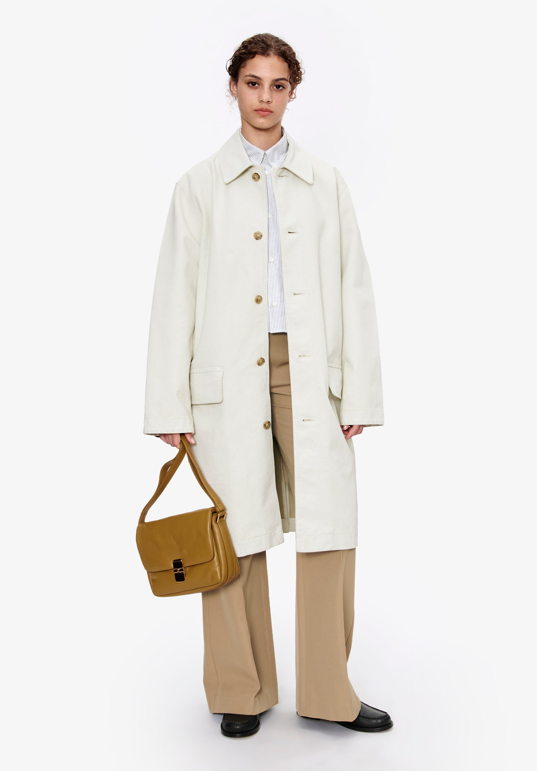 A.P.C. Mantel Unisex beschichtet weiß Hornknöpfe