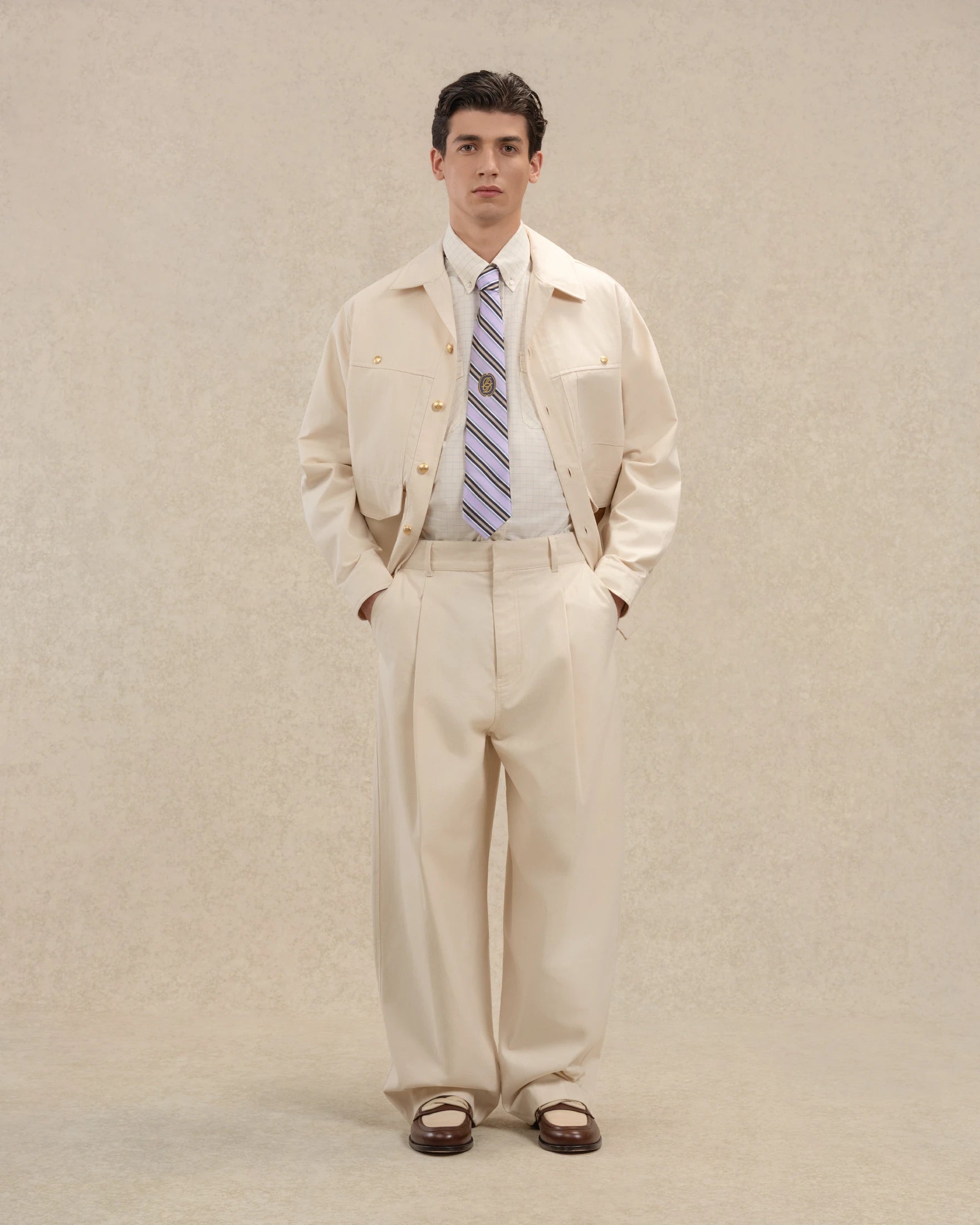 Drôle De Monsieur Work Jacke Baumwolle Off White